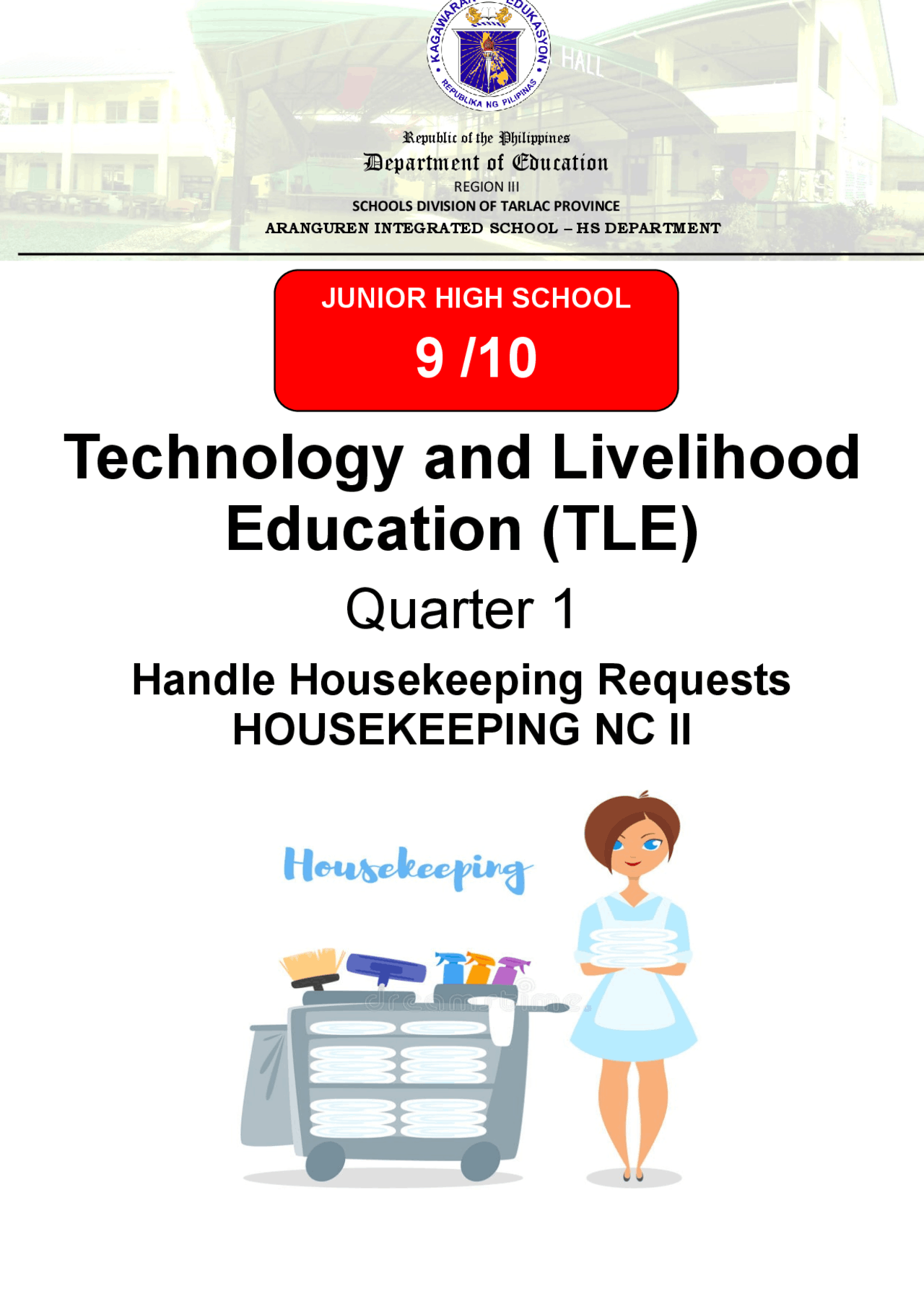 Housekeeping Services Module 2 for Senior High School Exercises