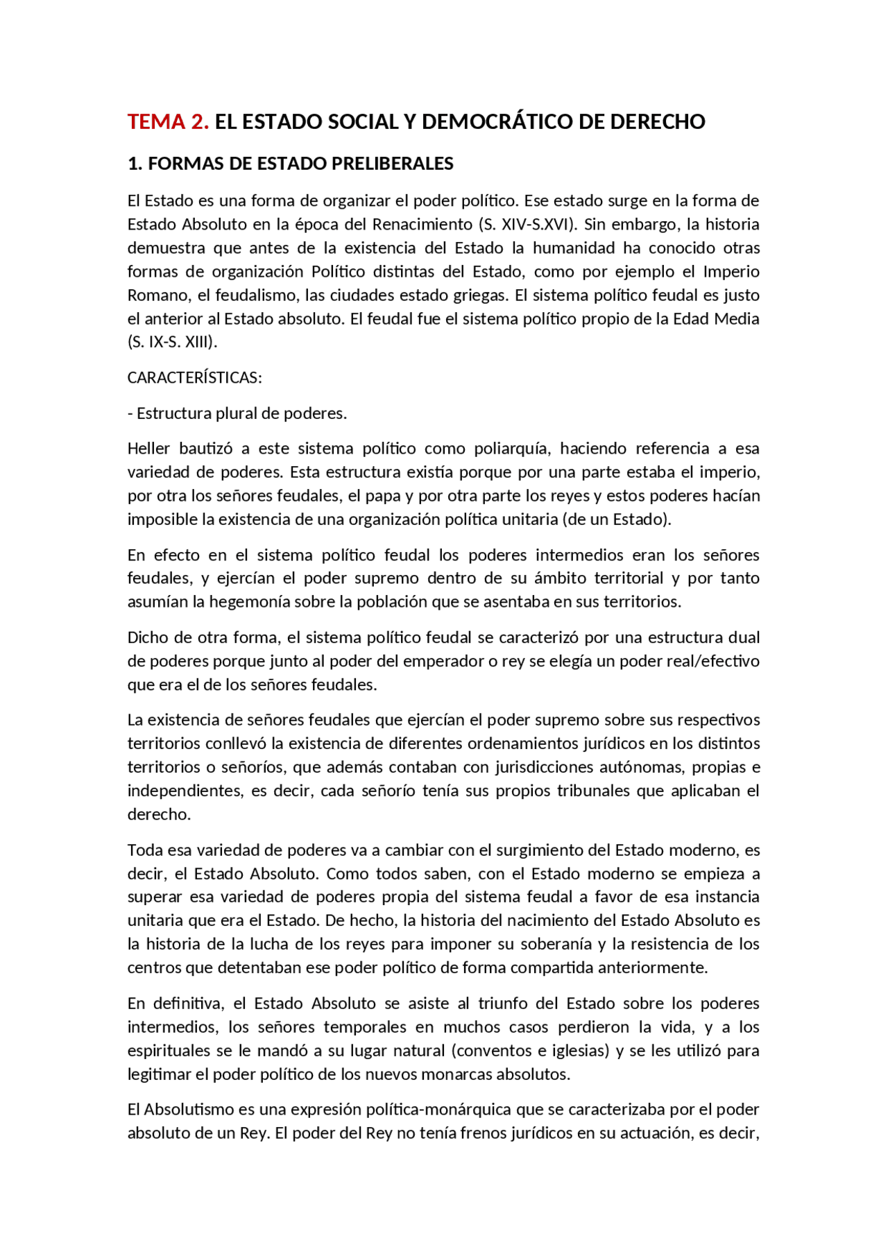 TEMA 2. El Estado Social y Democrático de Derecho | Apuntes de Derecho ...