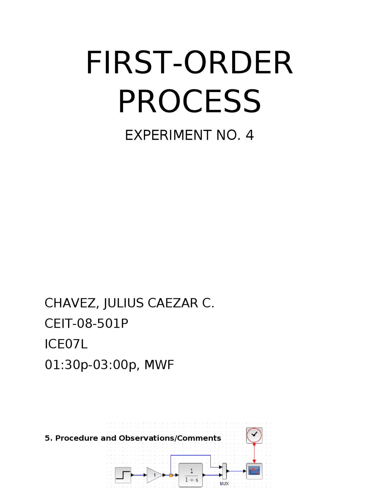 Experiment 4 Process Control - Docsity