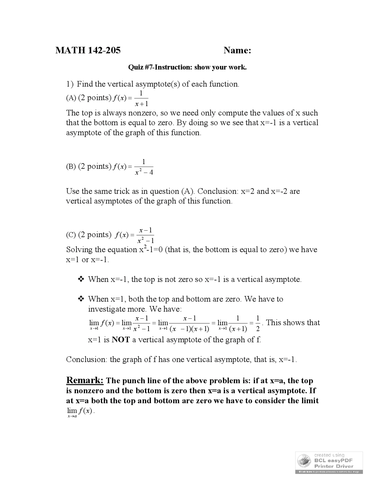 Quiz II Questions - Business Mathematics II | MATH 142 - Docsity