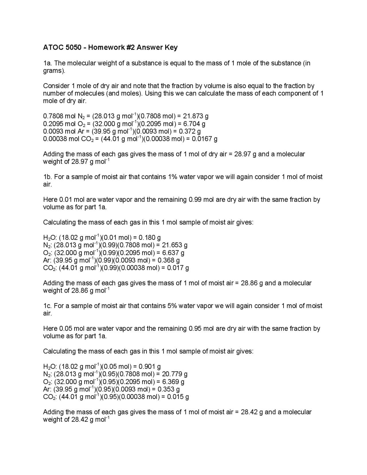 Calculation of Specific Humidity, Vapor Pressure Law of Thermodynamics