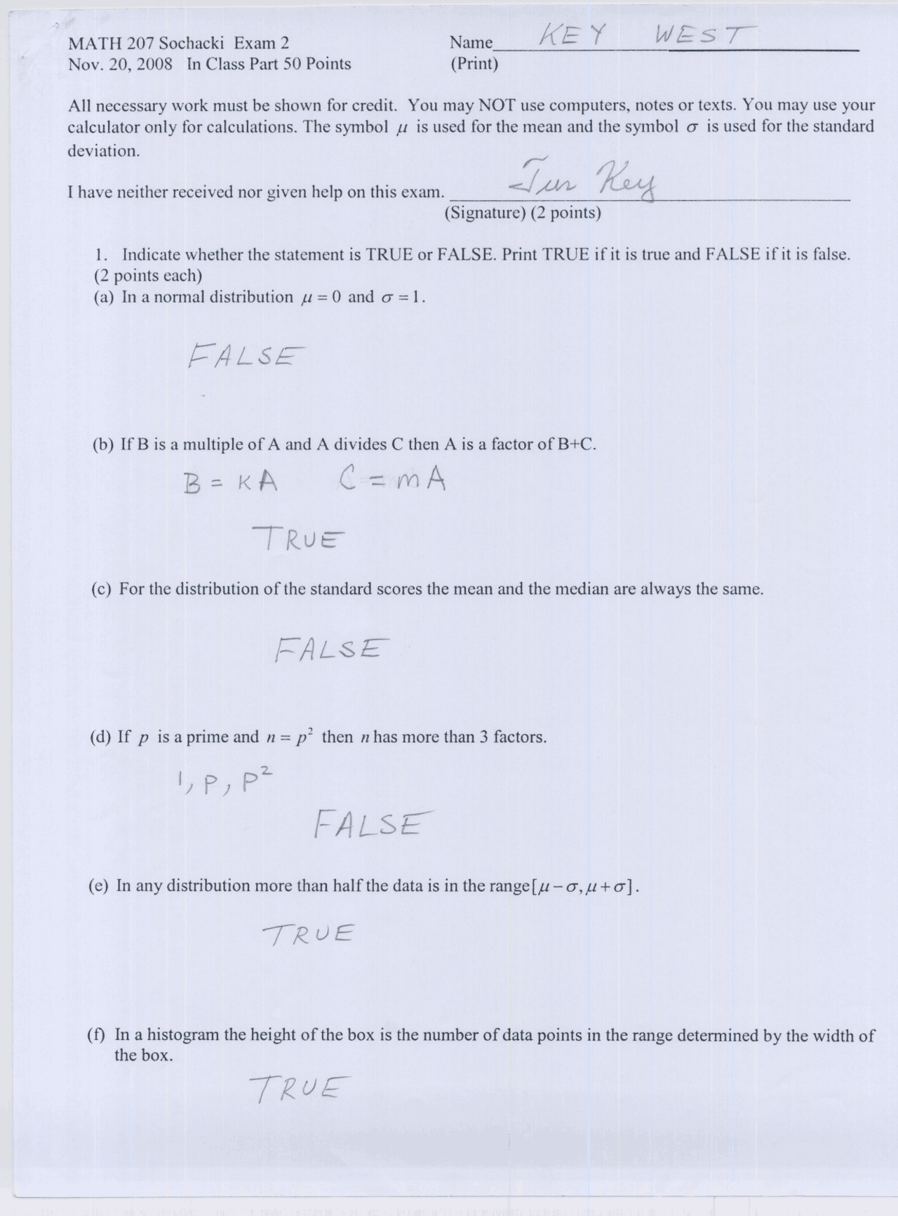 Exam 2 Practice Problems On Fundamentals Of Mathematics Math 7 Docsity
