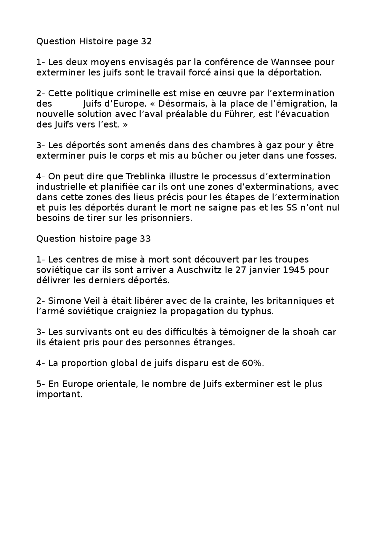 Question Problématisée Histoire Corrigé Terminale Seconde Guerre Mondiale Question Histoire terminal page 32-33 | Exercices Histoire | Docsity