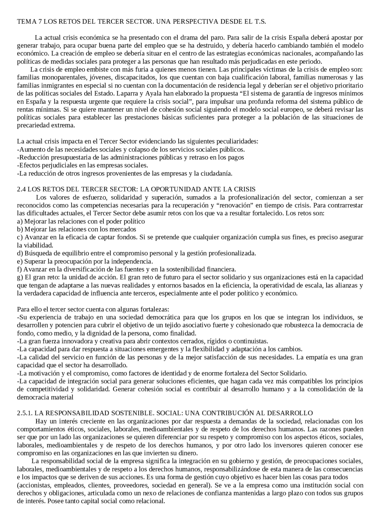 Los retos del tercer sector | Apuntes de Trabajo Social | Docsity