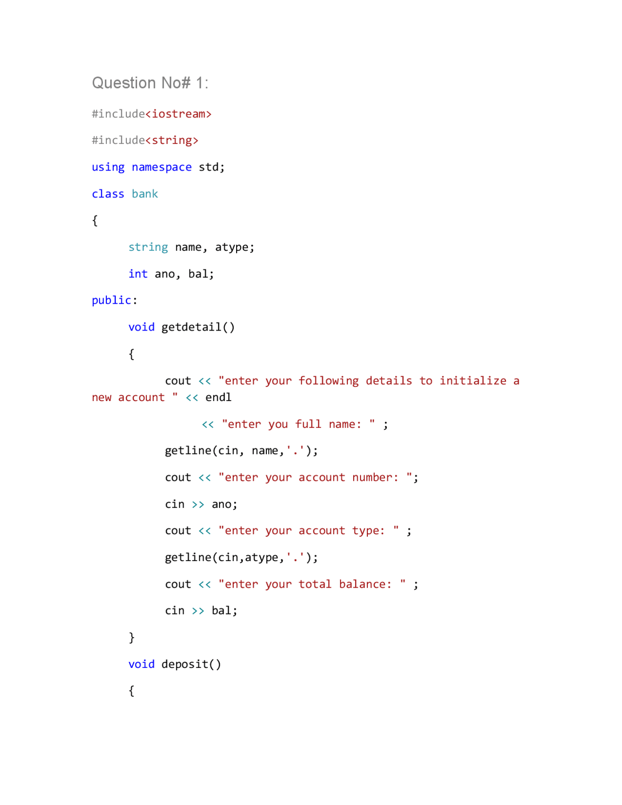 C++ Programming: Bank Account and Student Fee Management System ...