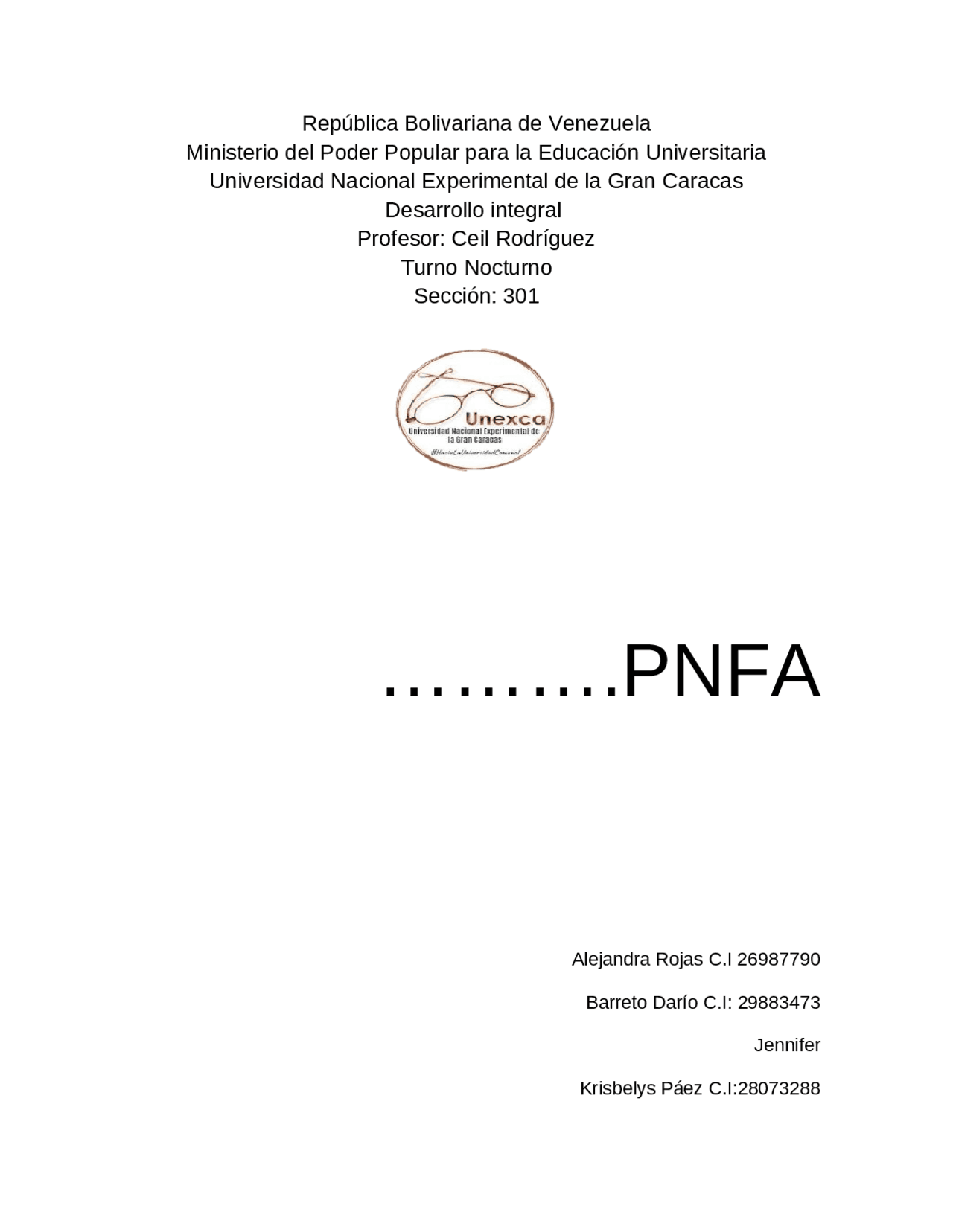 Investigación sobre el PNFA - Docsity