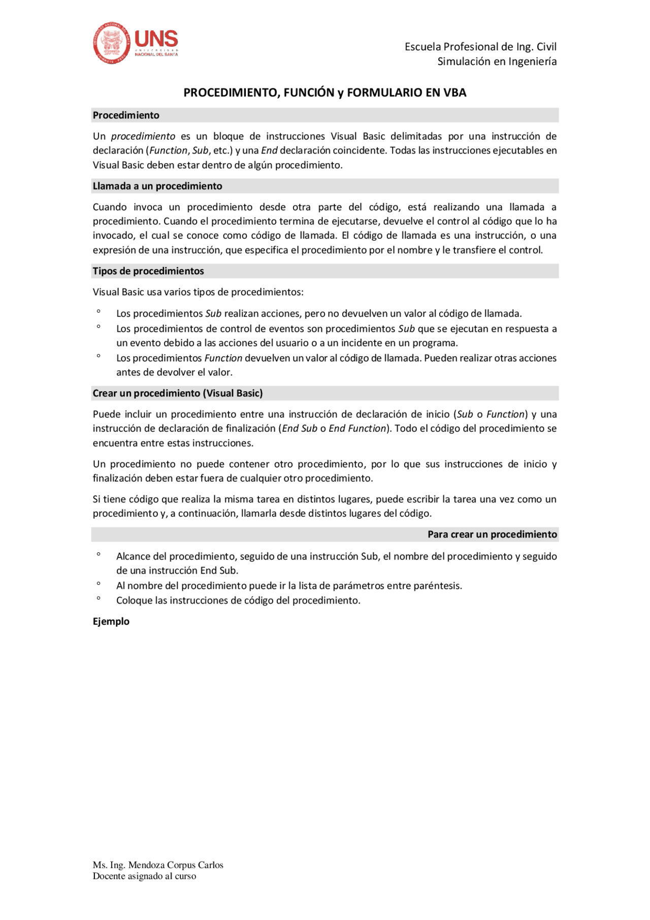 Modulo objeto vba autocad - Docsity