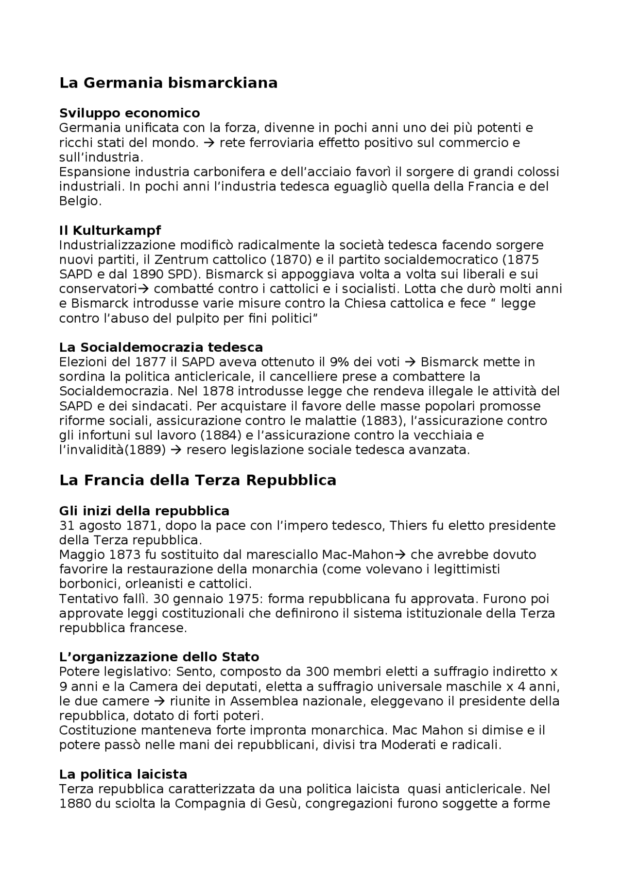 Storia Contemporanea, riassunto cap. 910111213, manuale di Canavero