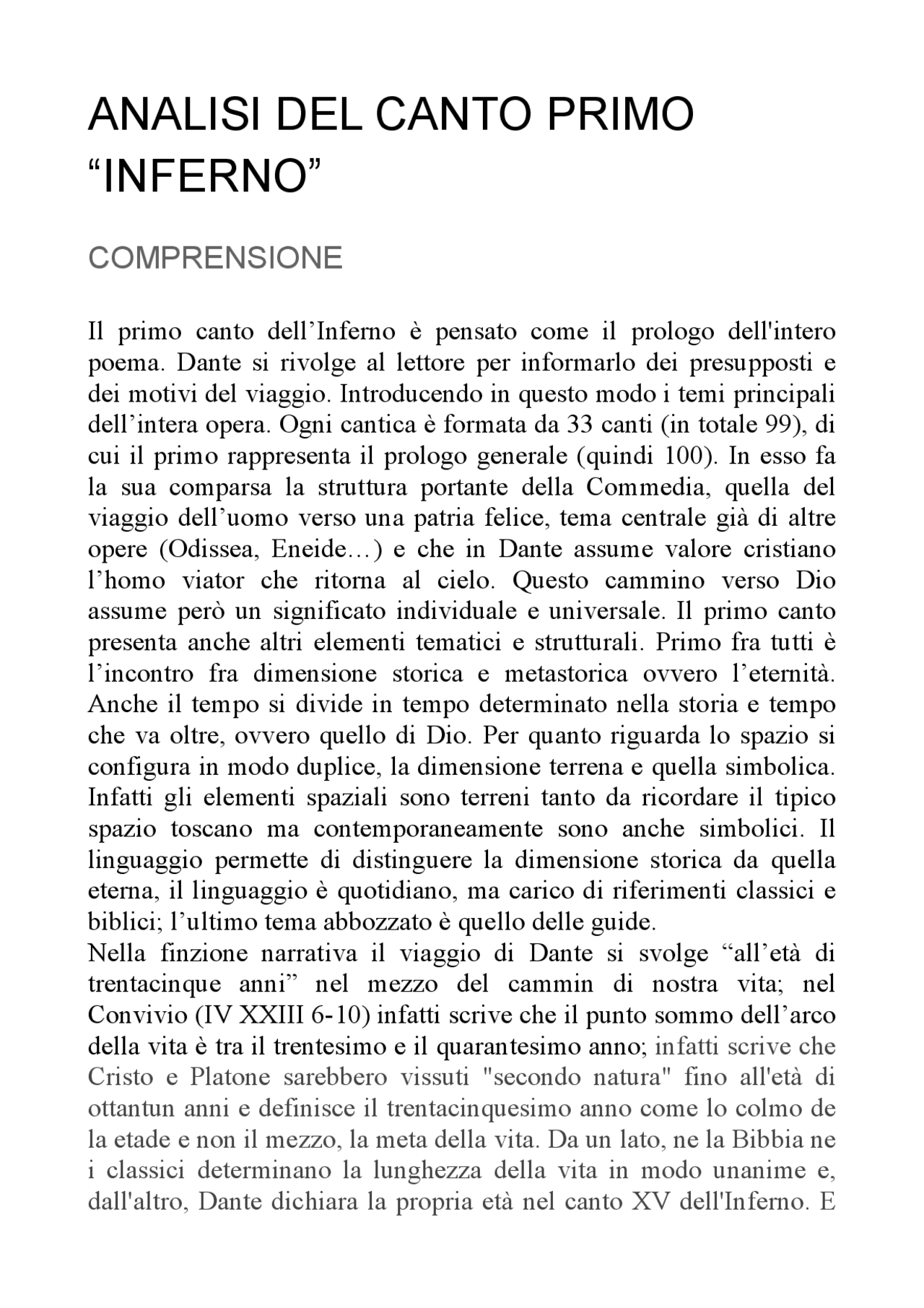 Analisi Del Primo Canto Dell inferno Con Approfondimento Docsity Analisi Del Primo Canto Dell inferno Con Approfondimento Docsity