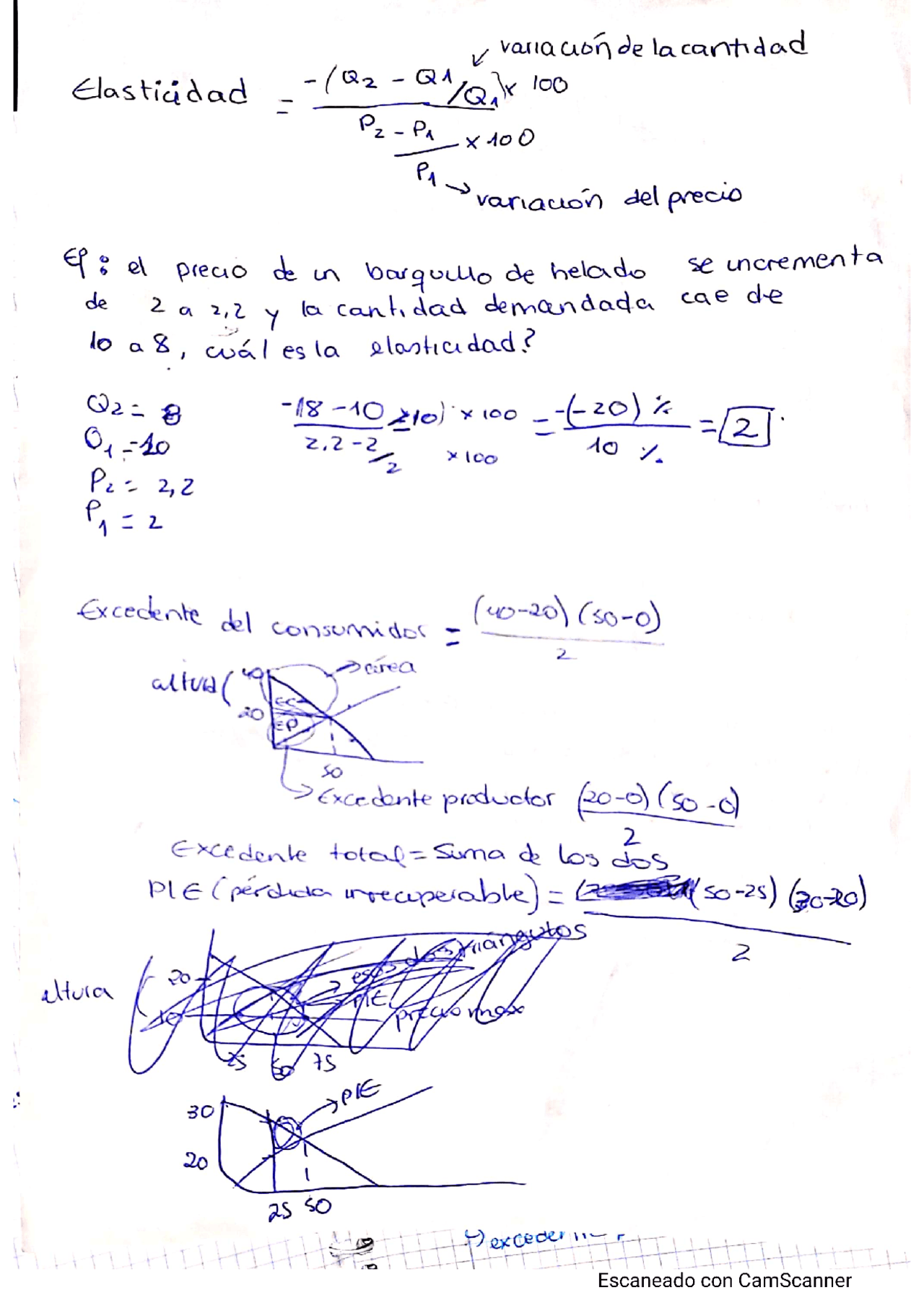 Fórmulas microeconomía elasticidad y excedente - Docsity
