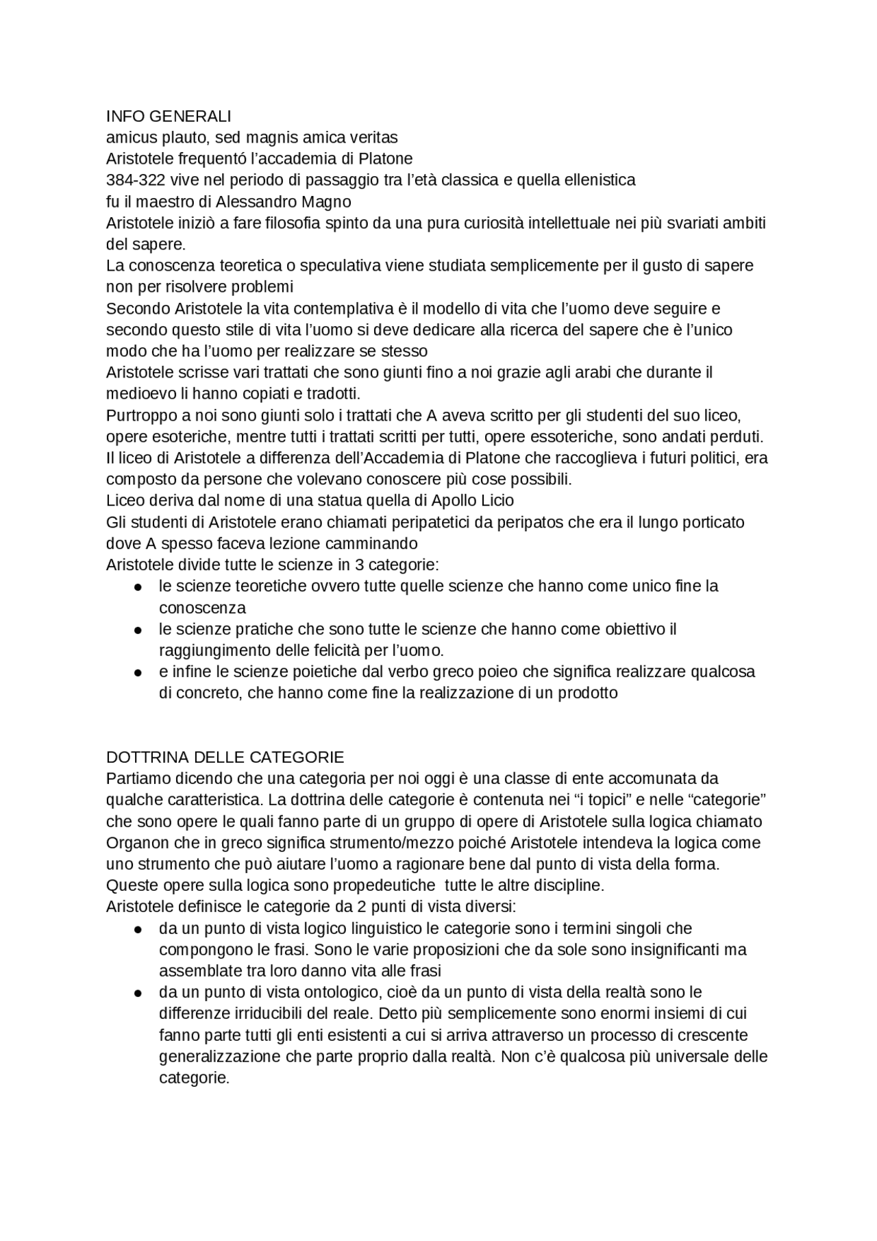 Appunti su Aristotele Docsity Appunti su Aristotele Docsity