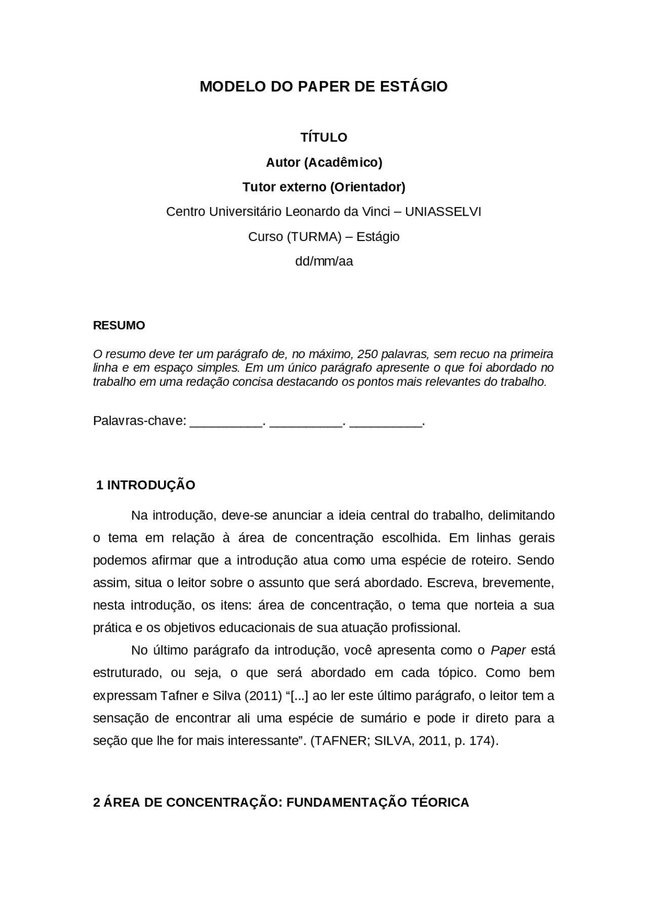 Modelo de paper para entrega de trabalho | Exercícios Geografia ...