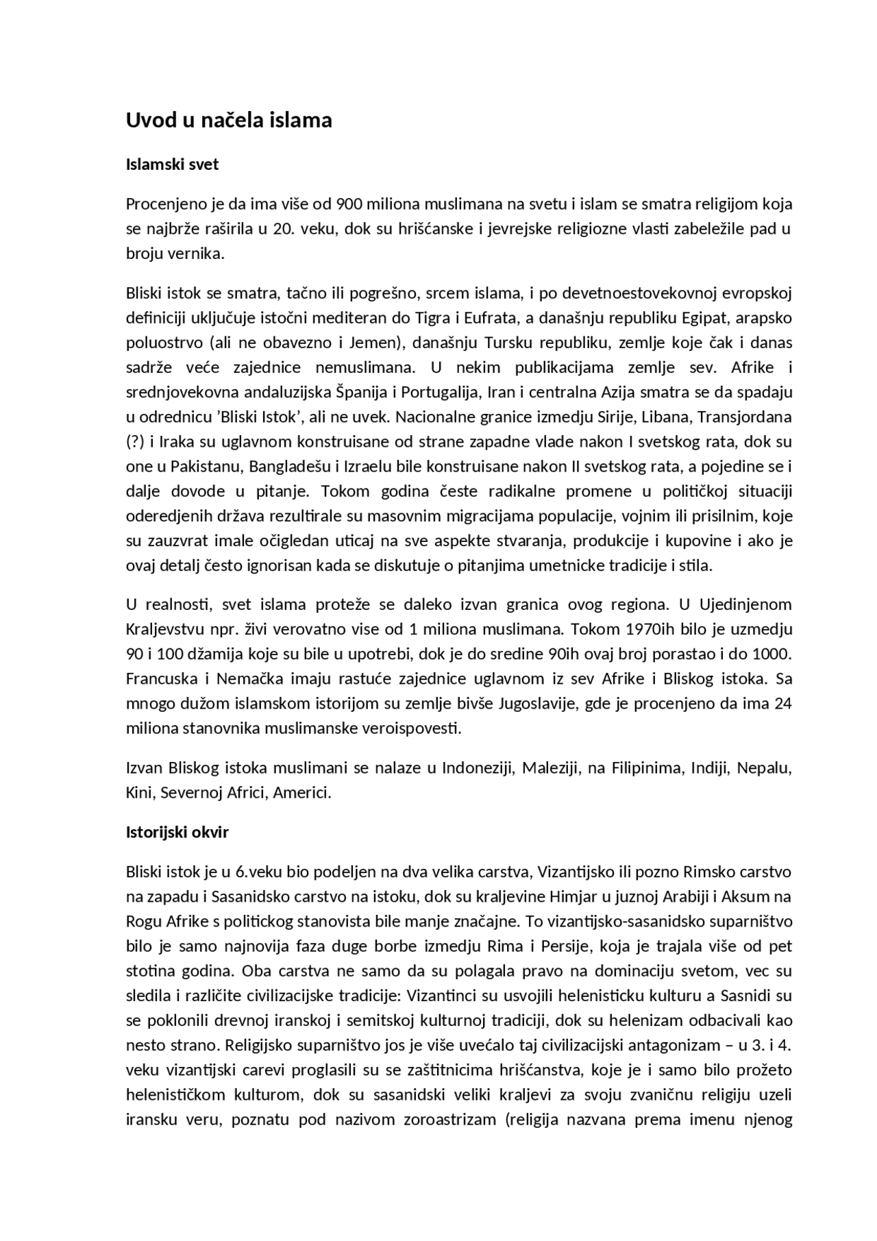 Islamska umetnost starog sveta | Esej' predlog Istorija umetnosti - Docsity