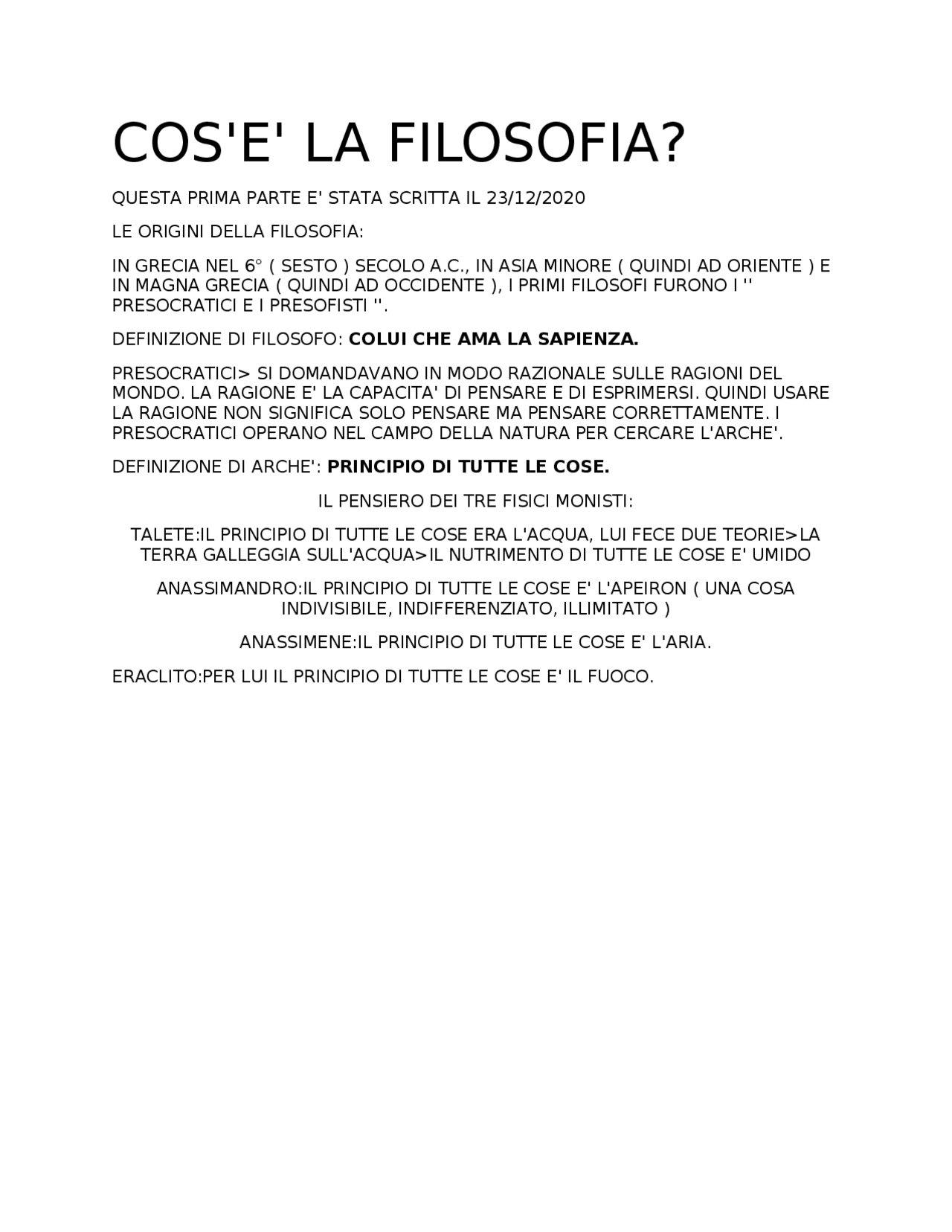 COS'E' LA FILOSOFIA? Docsity COS'E' LA FILOSOFIA? Docsity
