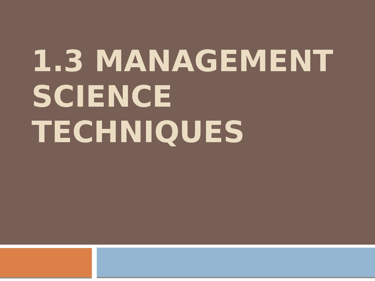 Management science management - Docsity