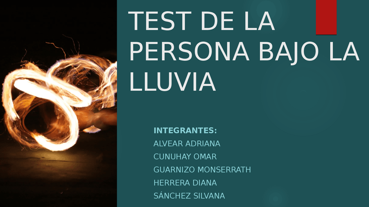 Manual de aplicación e información sobre el Test Bajo la Lluvia - Docsity