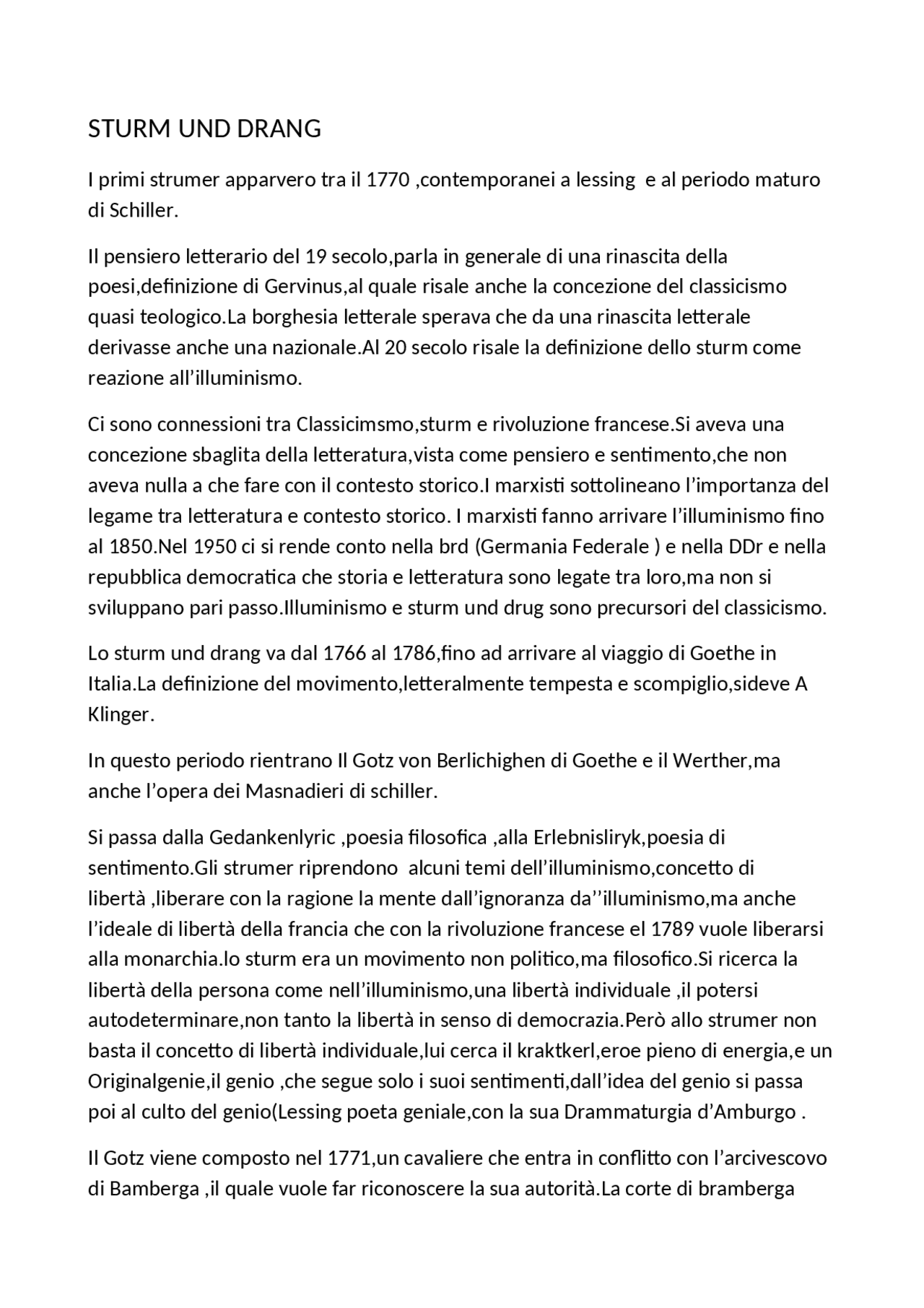 Sturm und drag RIASSUNTO MANUALE DI ULRIKE KINDL LETTERATURA TEDESCA 2