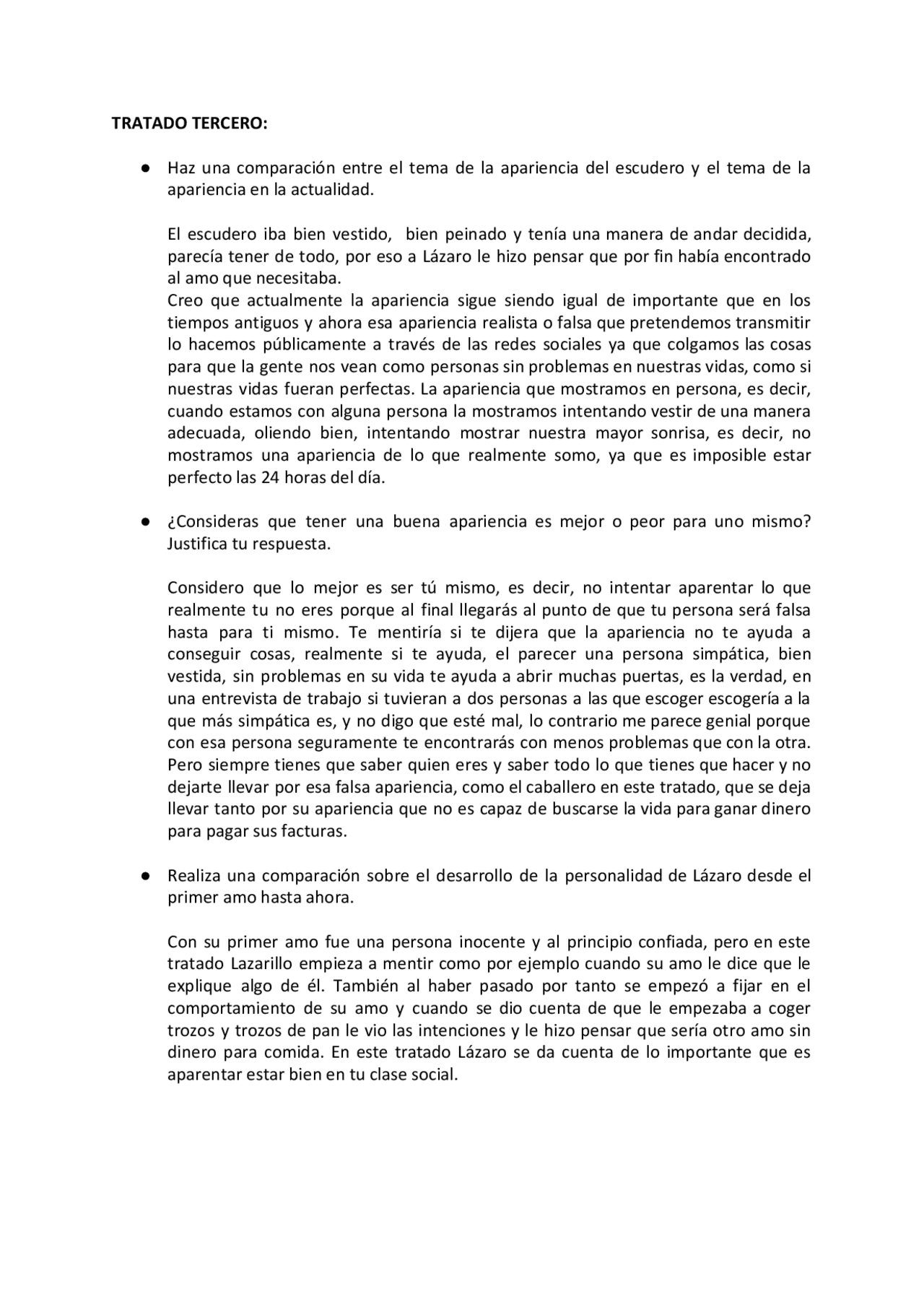 Lazarillo de Tormes: tratado 3 y 4 | Ejercicios de Lengua y Literatura ...