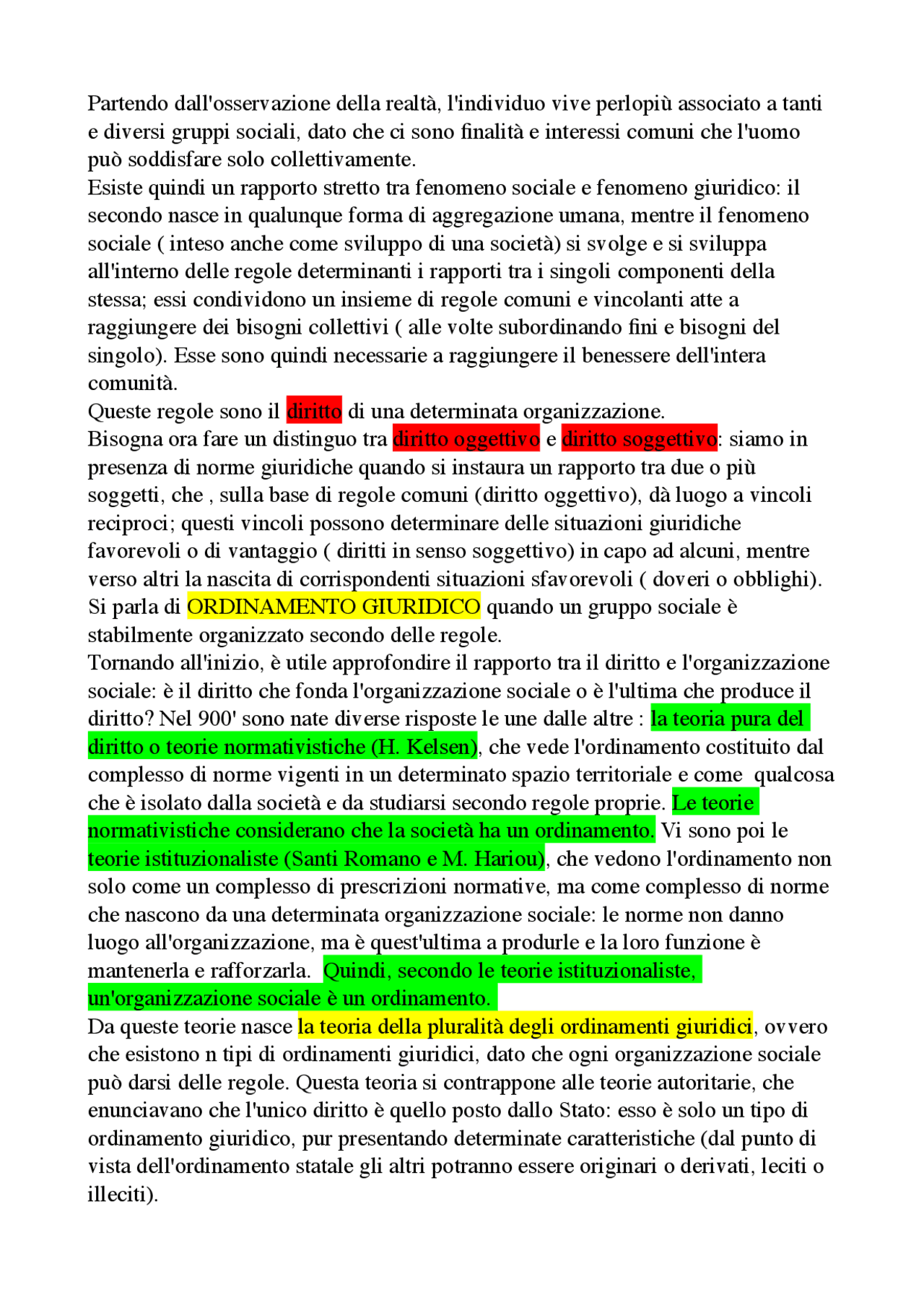 ordinamento giuridico e norme giuridiche Apuntes de Istituzioni di