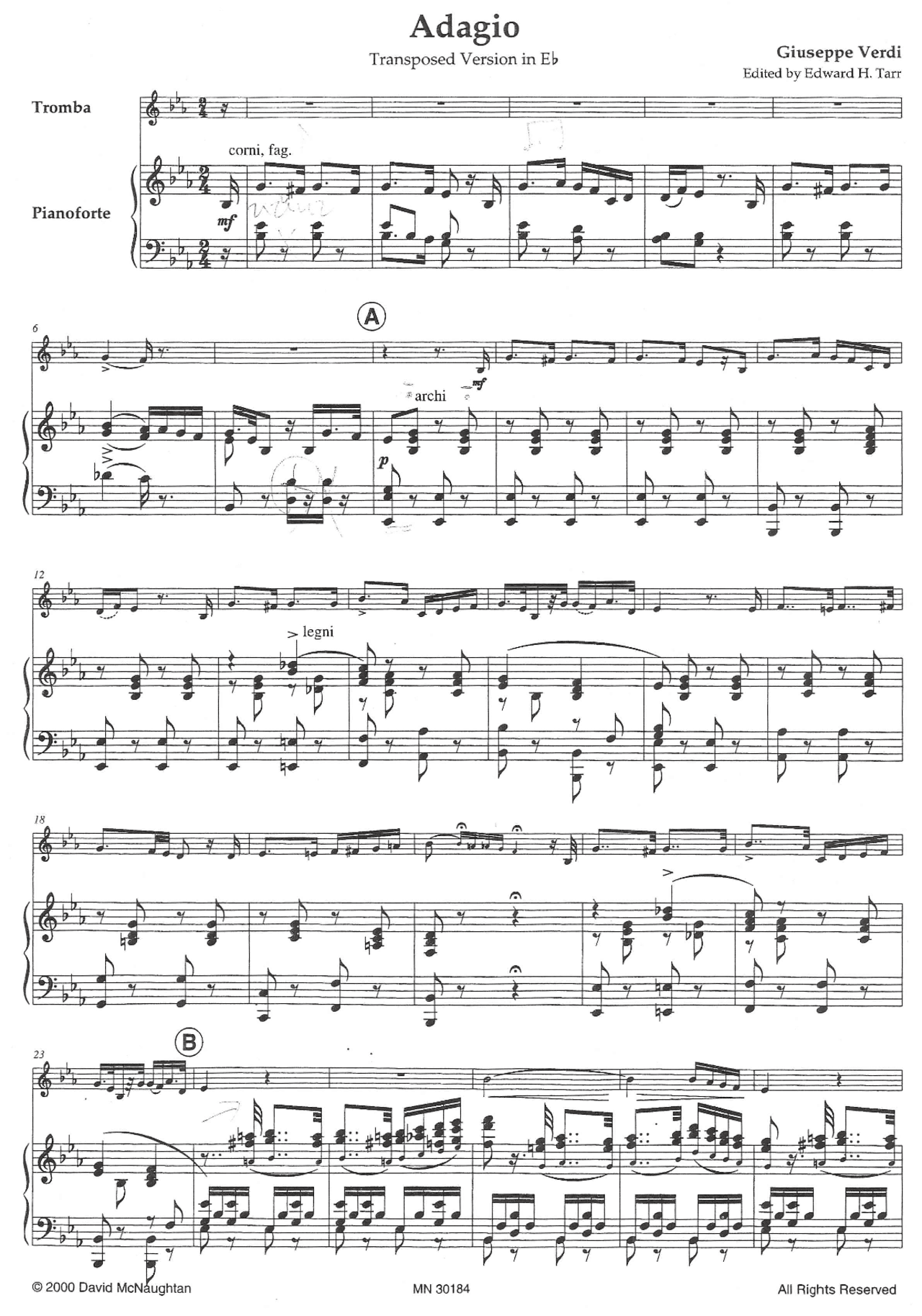 "Adagio" Giuseppe Verdi per tromba Docsity