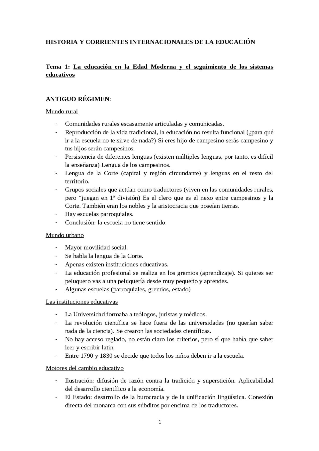 HISTORIA DE LA EDUCACION 1ER CURSO ED PRIMARIA E INFANTIL. Prof ...