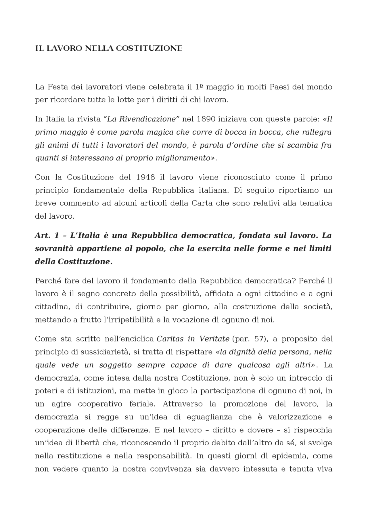 Il lavoro nella costituzione Appunti di Diritto Costituzionale Docsity Il lavoro nella costituzione Appunti di Diritto Costituzionale Docsity