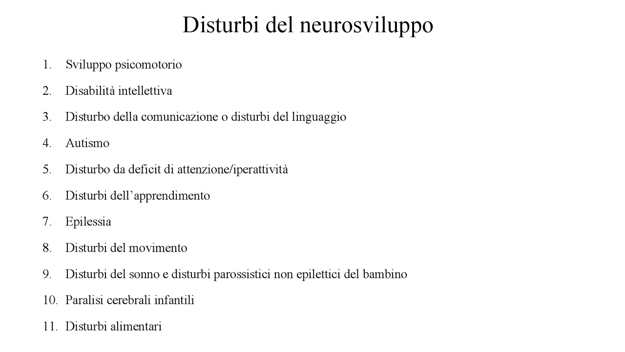 Neuropsichiatria infantile: Disturbi del neurosviluppo - Docsity