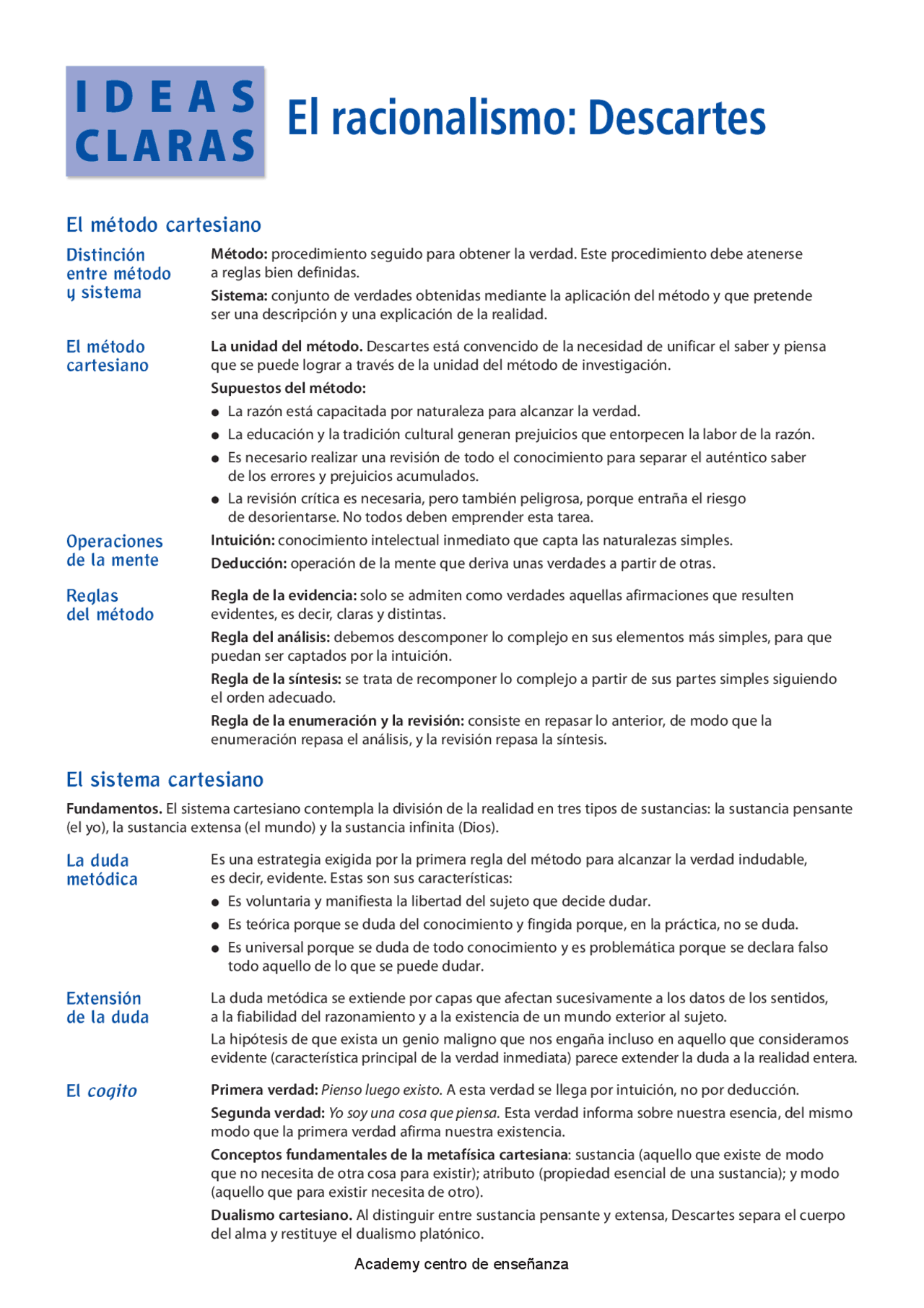 Descartes Autor Y Obras Docsity