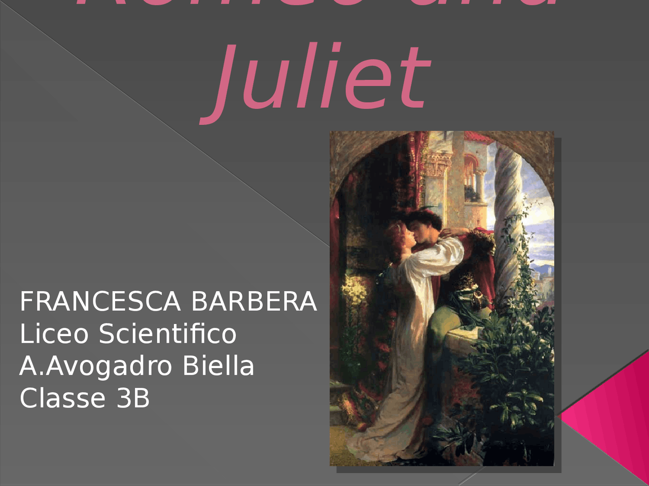 Romeo e giulietta relazione in inglese per approfondire la lettura