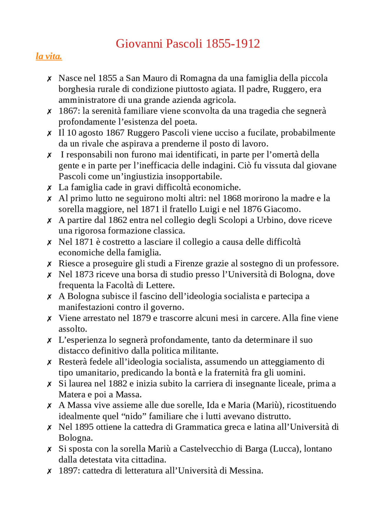 Questo documento parla di Giovanni Pascoli Docsity Questo documento parla di Giovanni Pascoli Docsity
