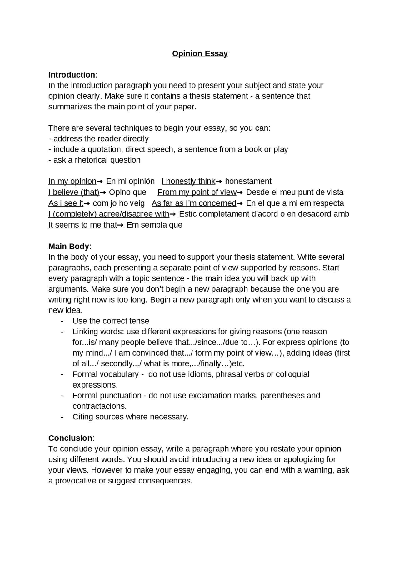 Diferencias Entre Opinion Essay Y For And Against Essay