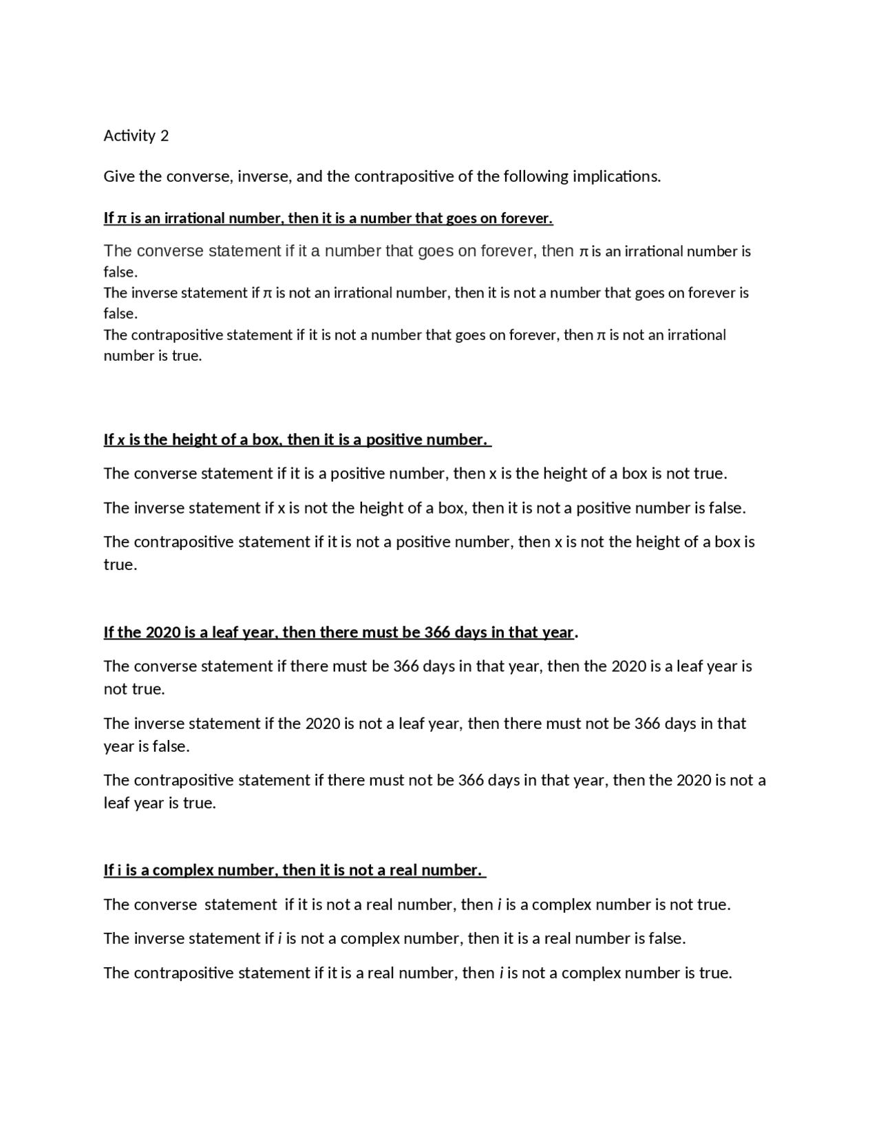 Give The Converse Inverse And The Contrapositive Of The Following give-the-converse-inverse-and-the-contrapositive-of-the-following