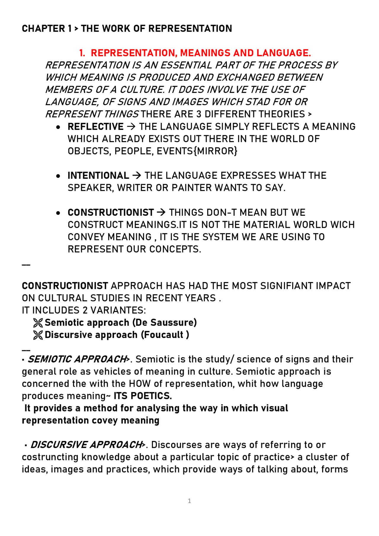 STUART HALL chapter 1 > The work of representation - Docsity