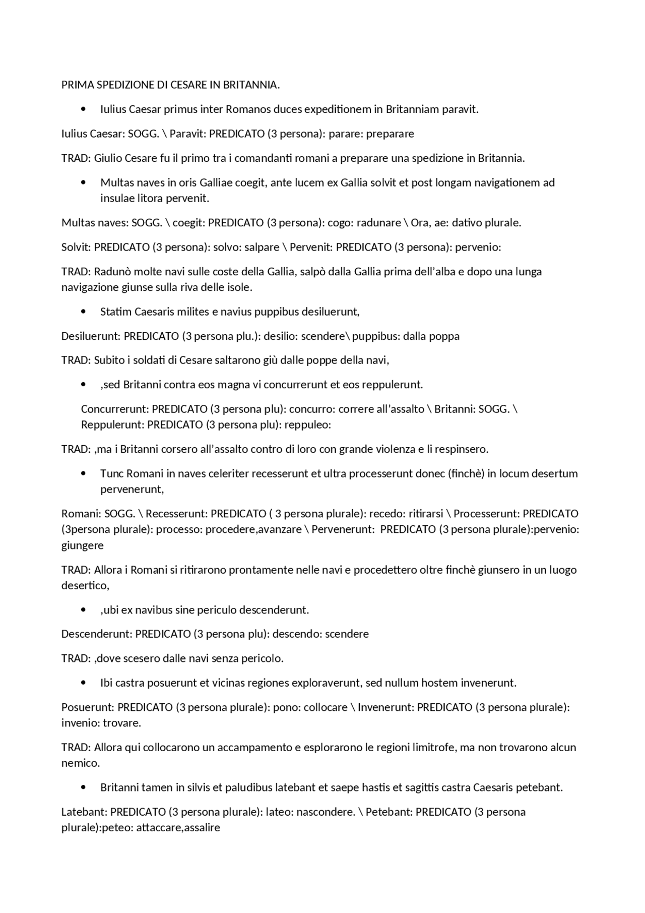 Prima spedizione di Cesare in Britannia Docsity
