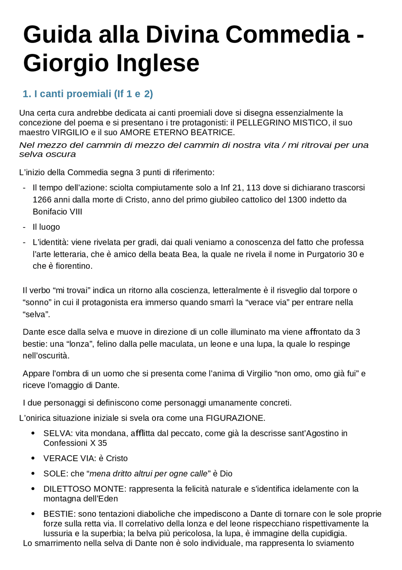 GUIDA ALLA DIVINA COMMEDIA INGLESE Docsity GUIDA ALLA DIVINA COMMEDIA INGLESE Docsity