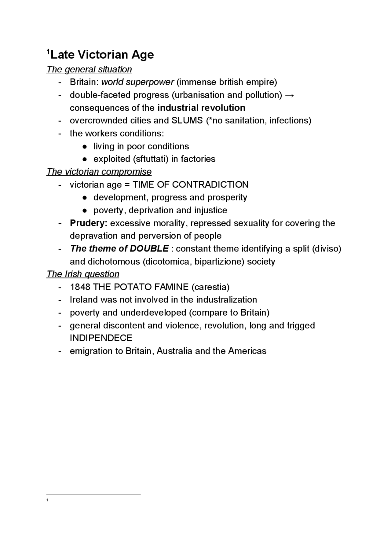 Late Victorian Age the general situation Docsity