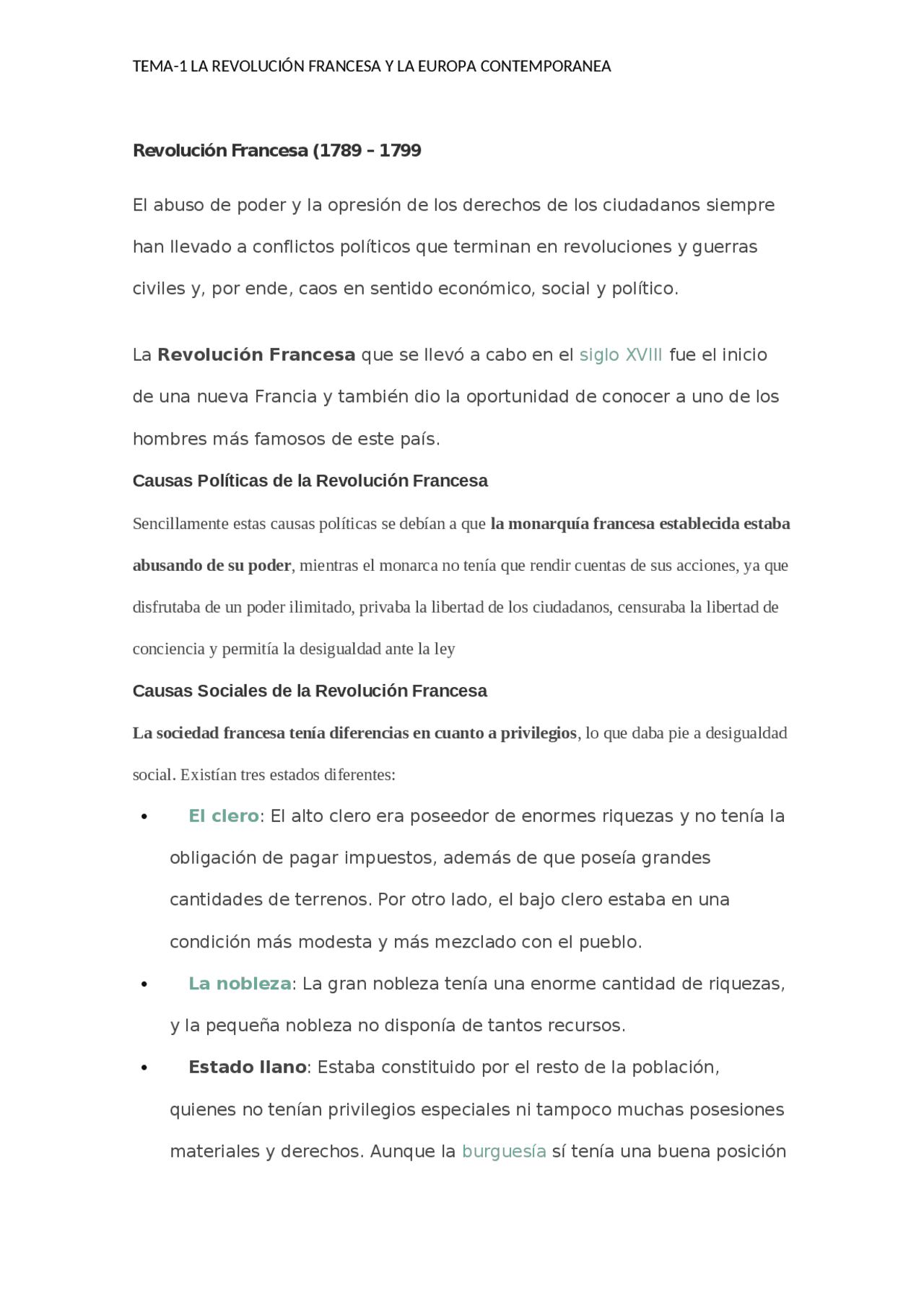 Revolución Francesa, historia de Europa - Docsity