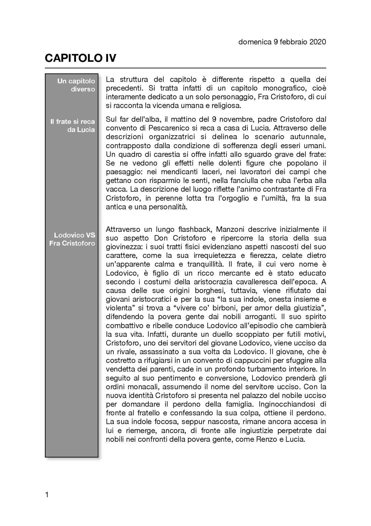 Capitolo IV dei Promessi Sposi Docsity