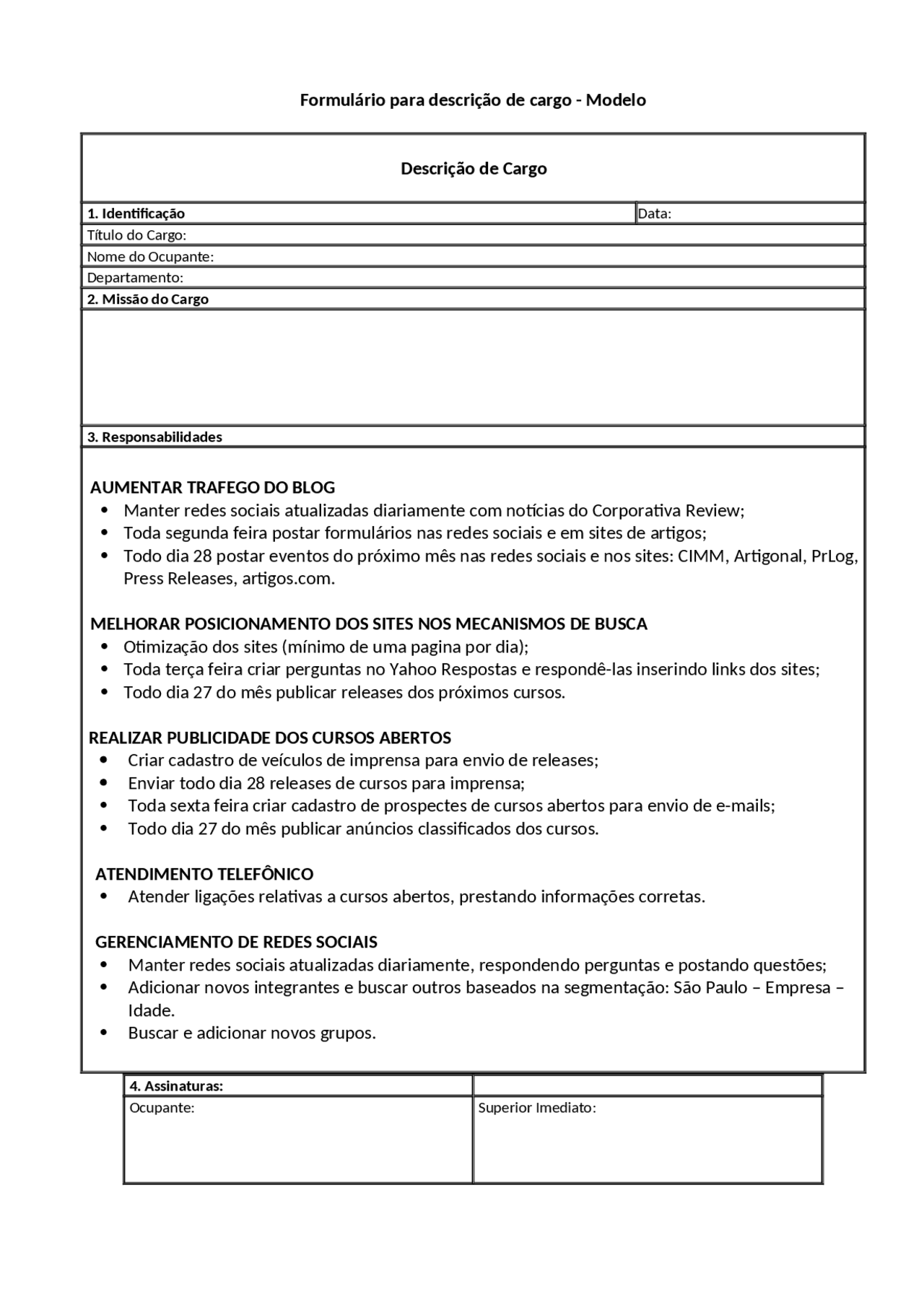 Estoquista Descrição De Cargo - RETOEDU