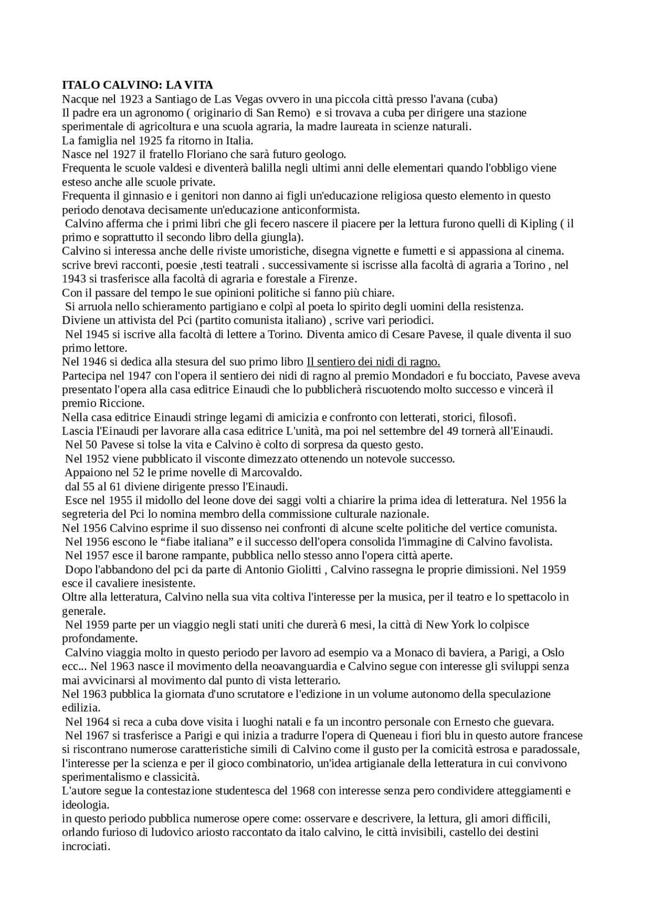 La Speculazione edilizia Calvino Docsity