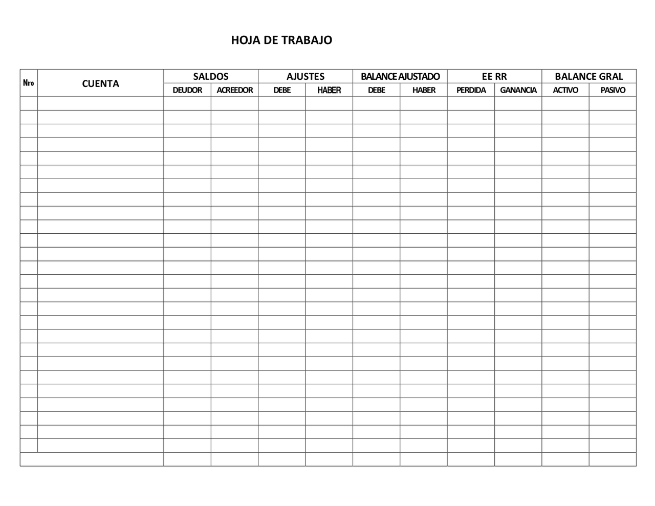 Hoja De Trabajo Contabilidad Ejercicios De Contabilidad Docsity