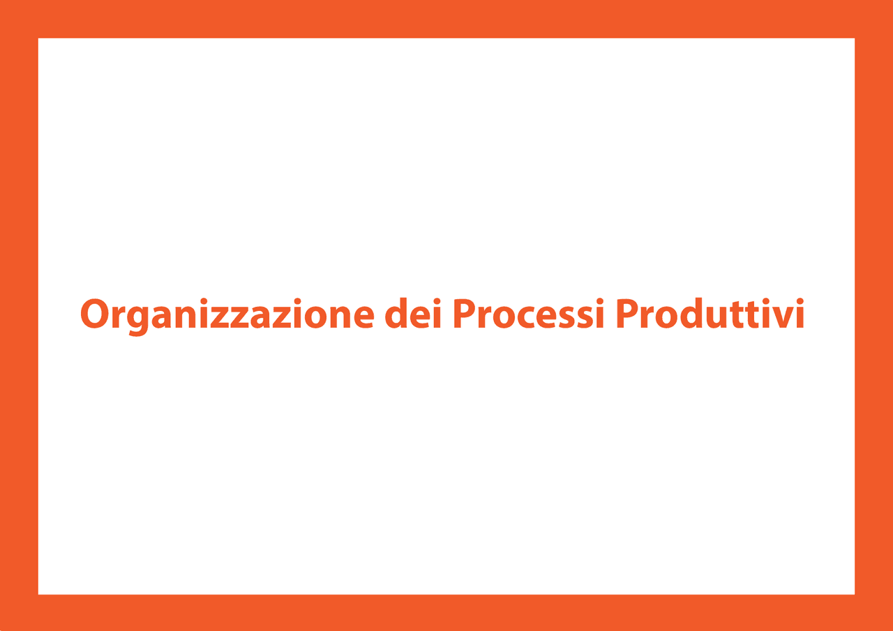 Organizzazione dei processi produttivi - Docsity