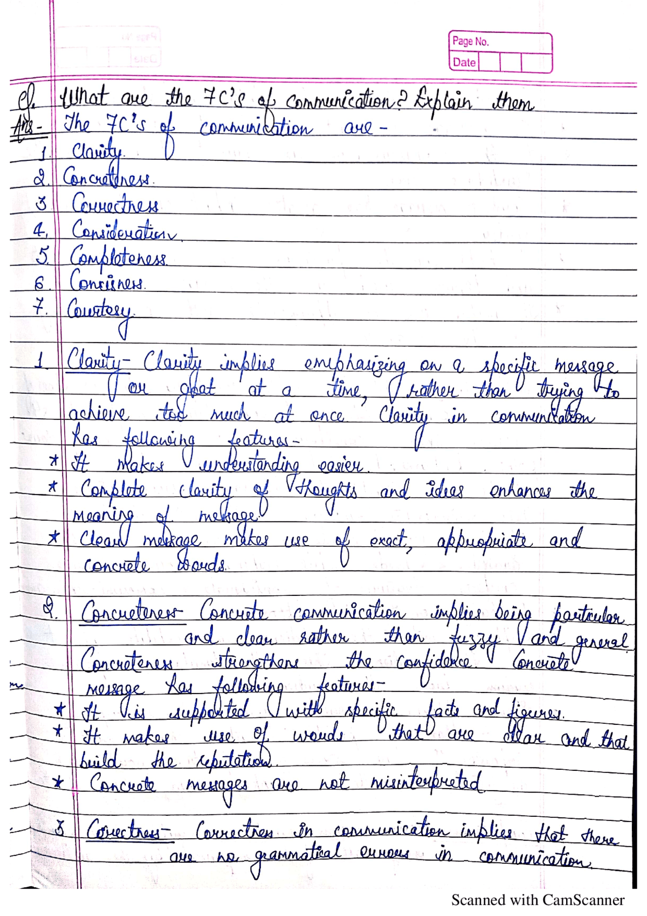 7C's of communication, definition and their features. - Docsity