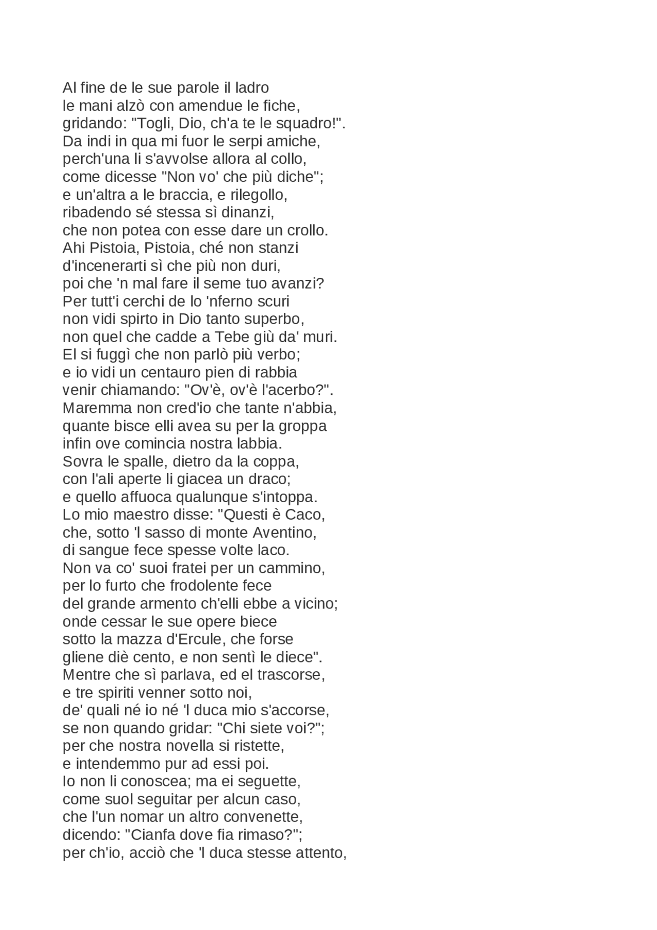 Canto 25 dell'inferno di Dante Docsity