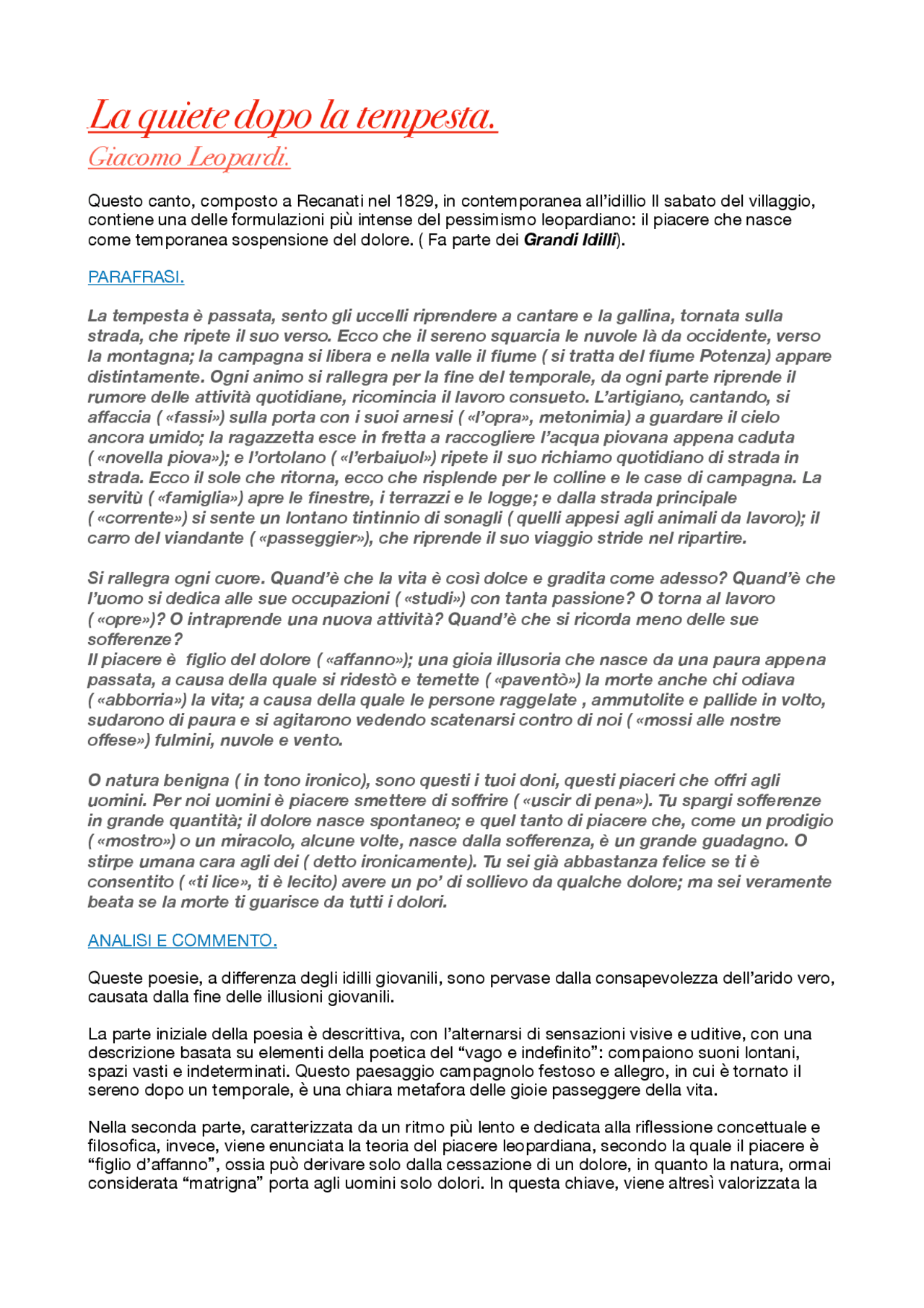 La quiete dopo la tempesta Docsity La quiete dopo la tempesta Docsity