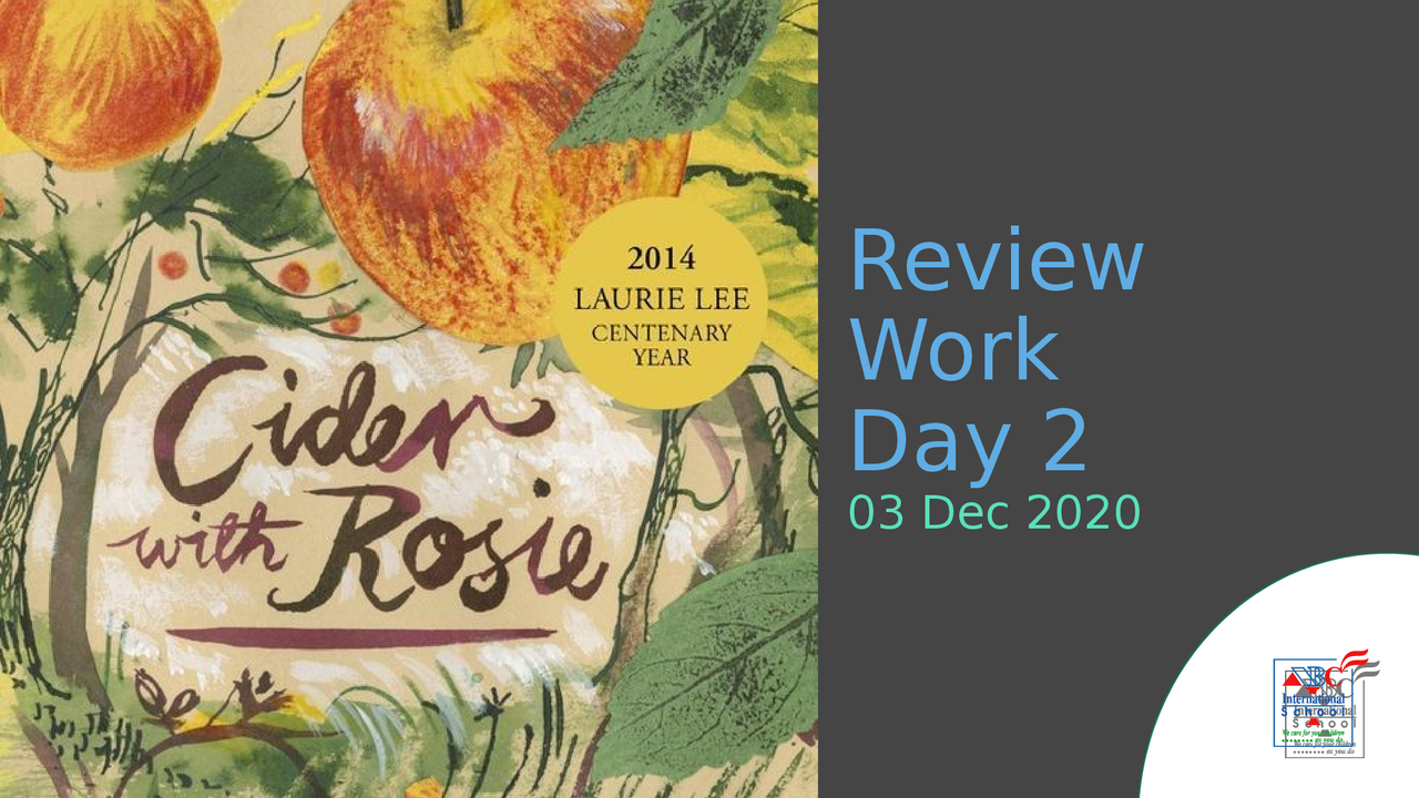 Cider with Rosie for Grade 5 from Essential Fiction Docsity