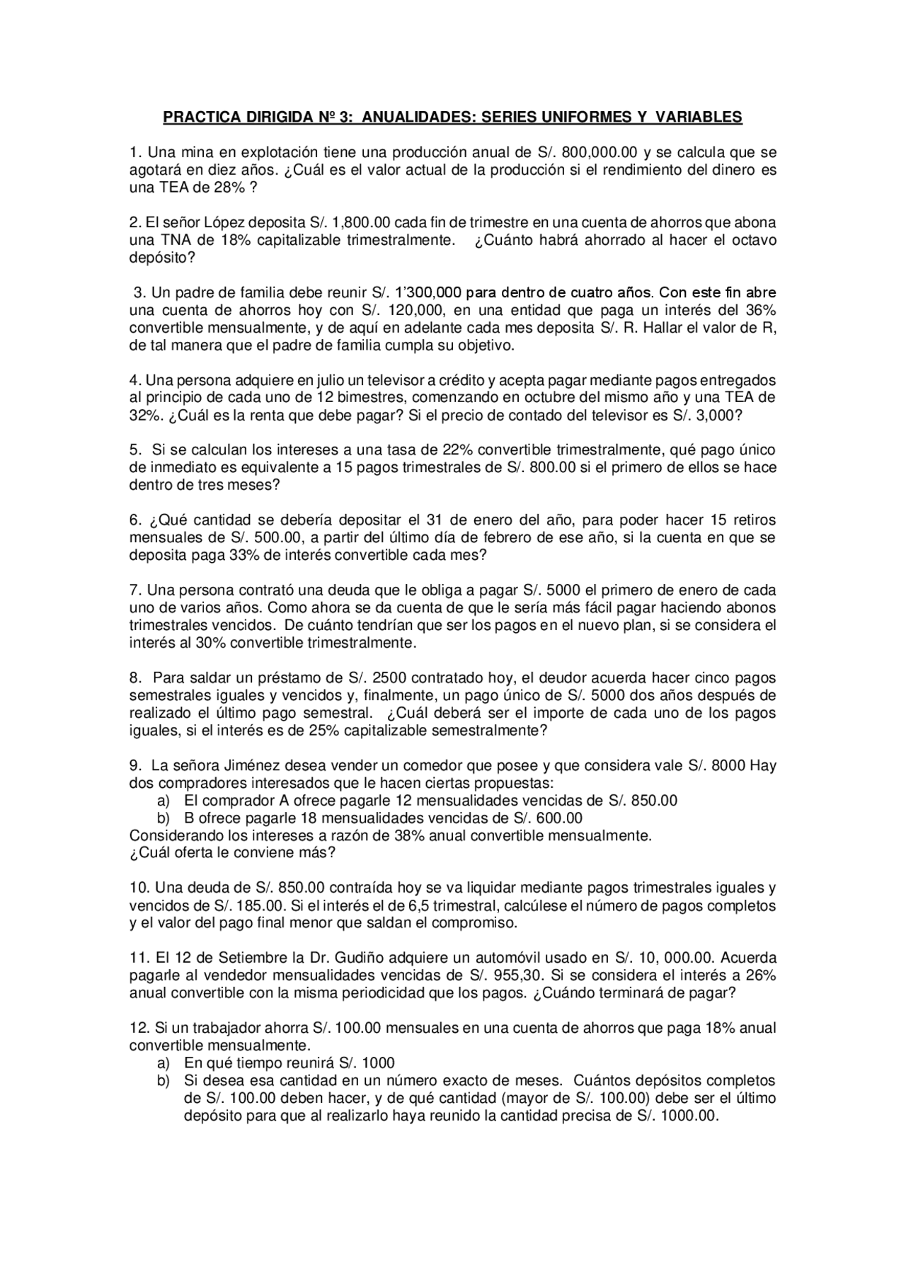 EJERCICIOS MATEMATICA FINANCIERA 3 UNP | Ejercicios de Matemática ...