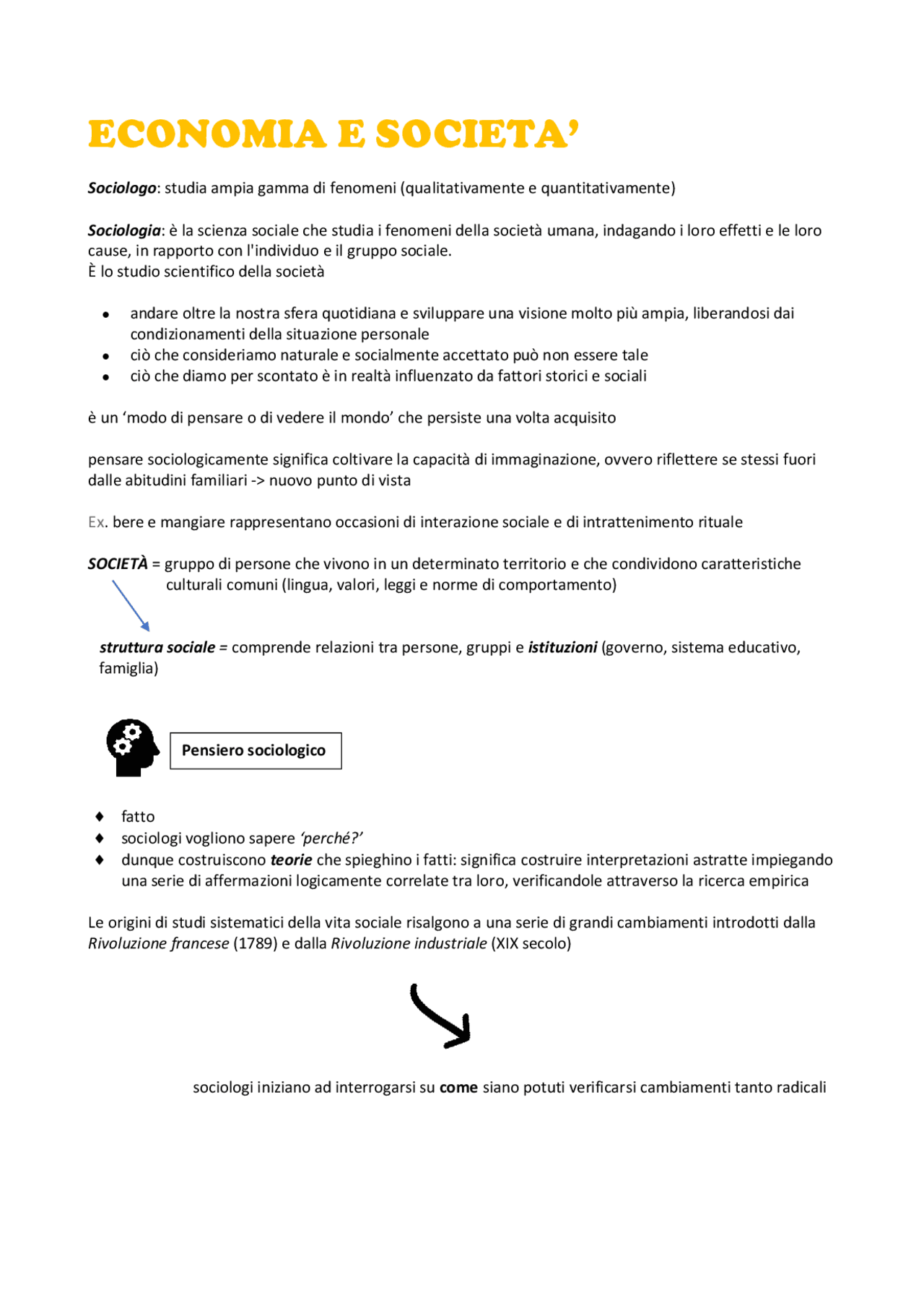 Sociologia società e mutamento sociale Docsity