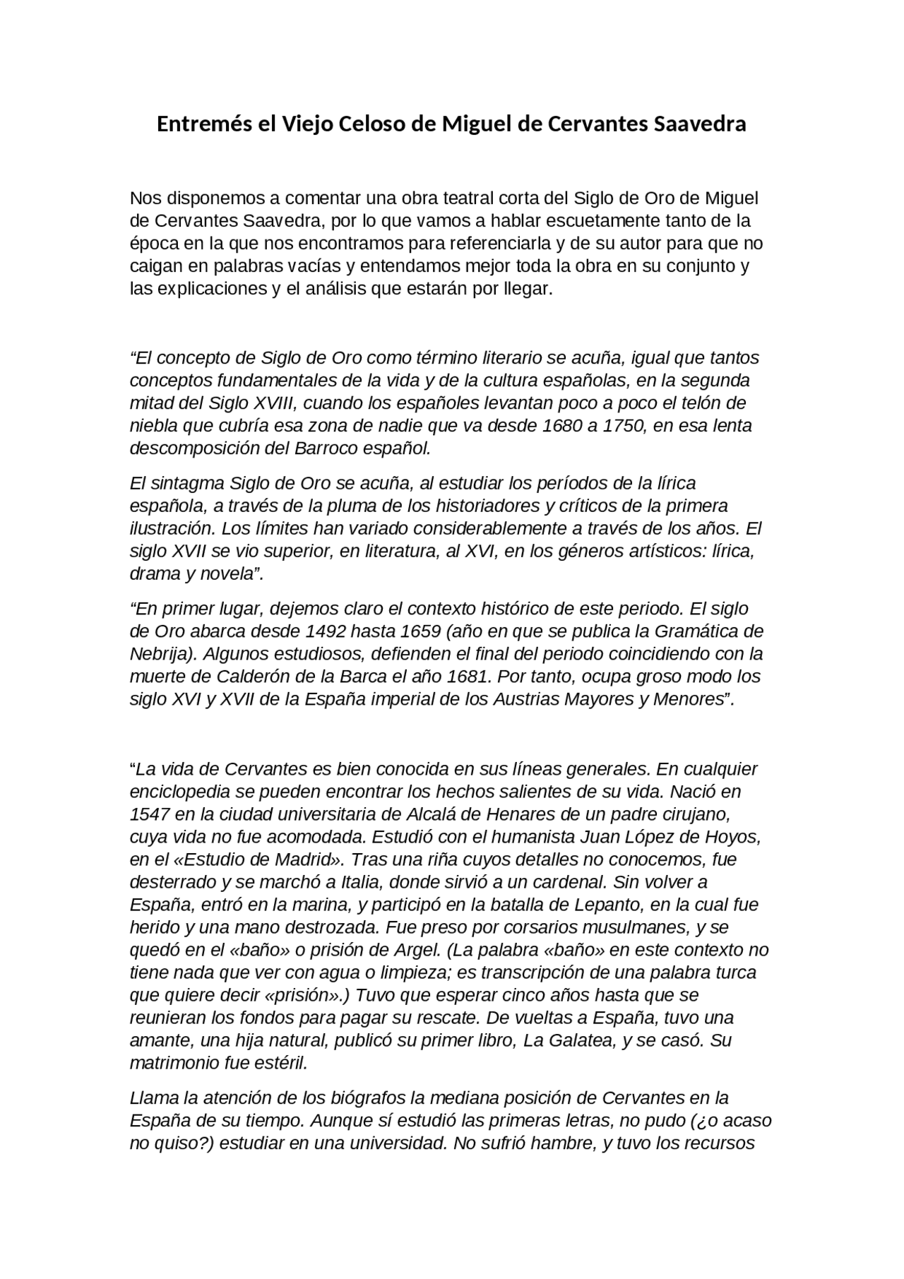 Trabajo Para Introduccion A La Literatura Docsity