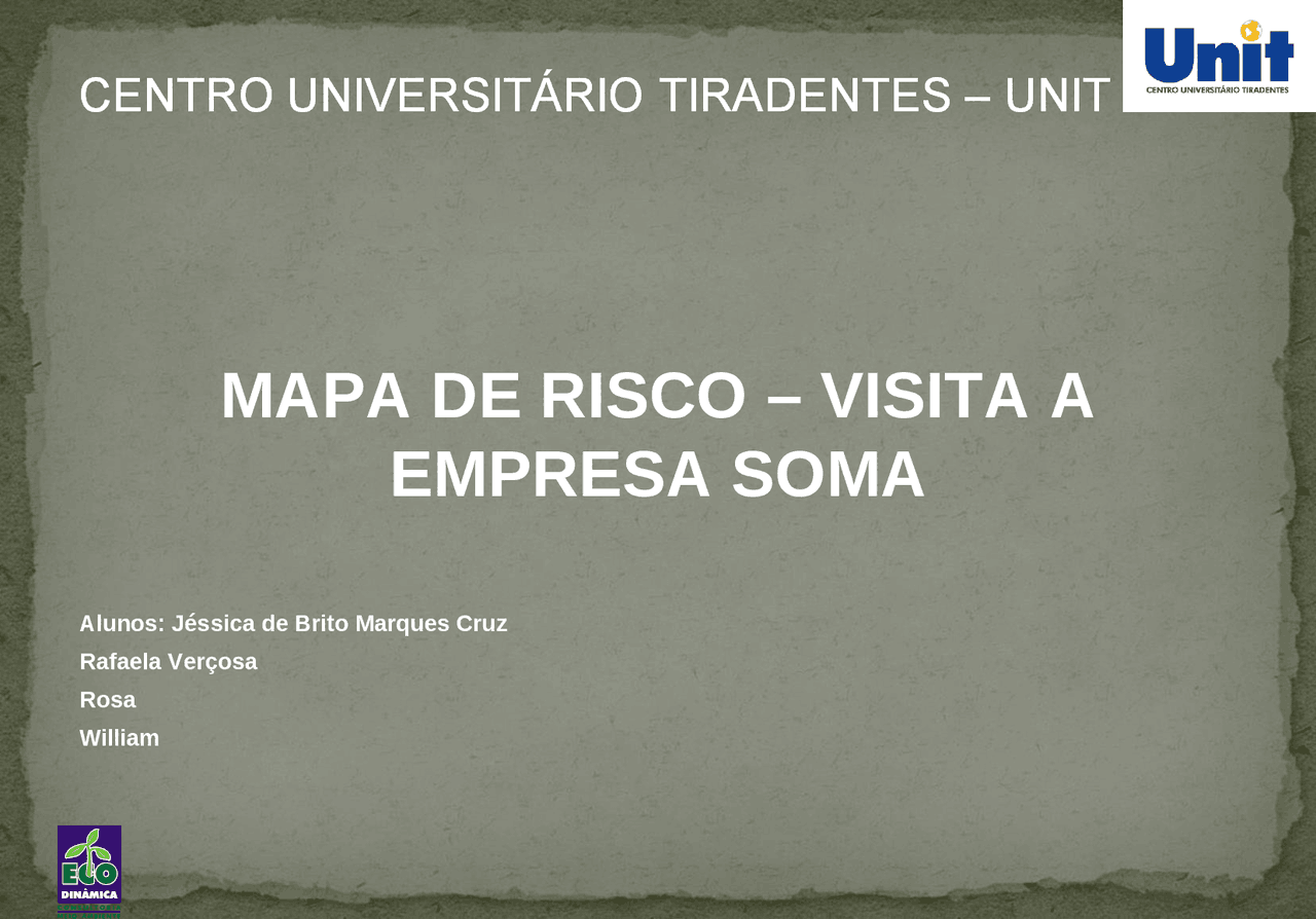 Slide mapa de risco de segurança do trabalho | Slides Segurança do ...